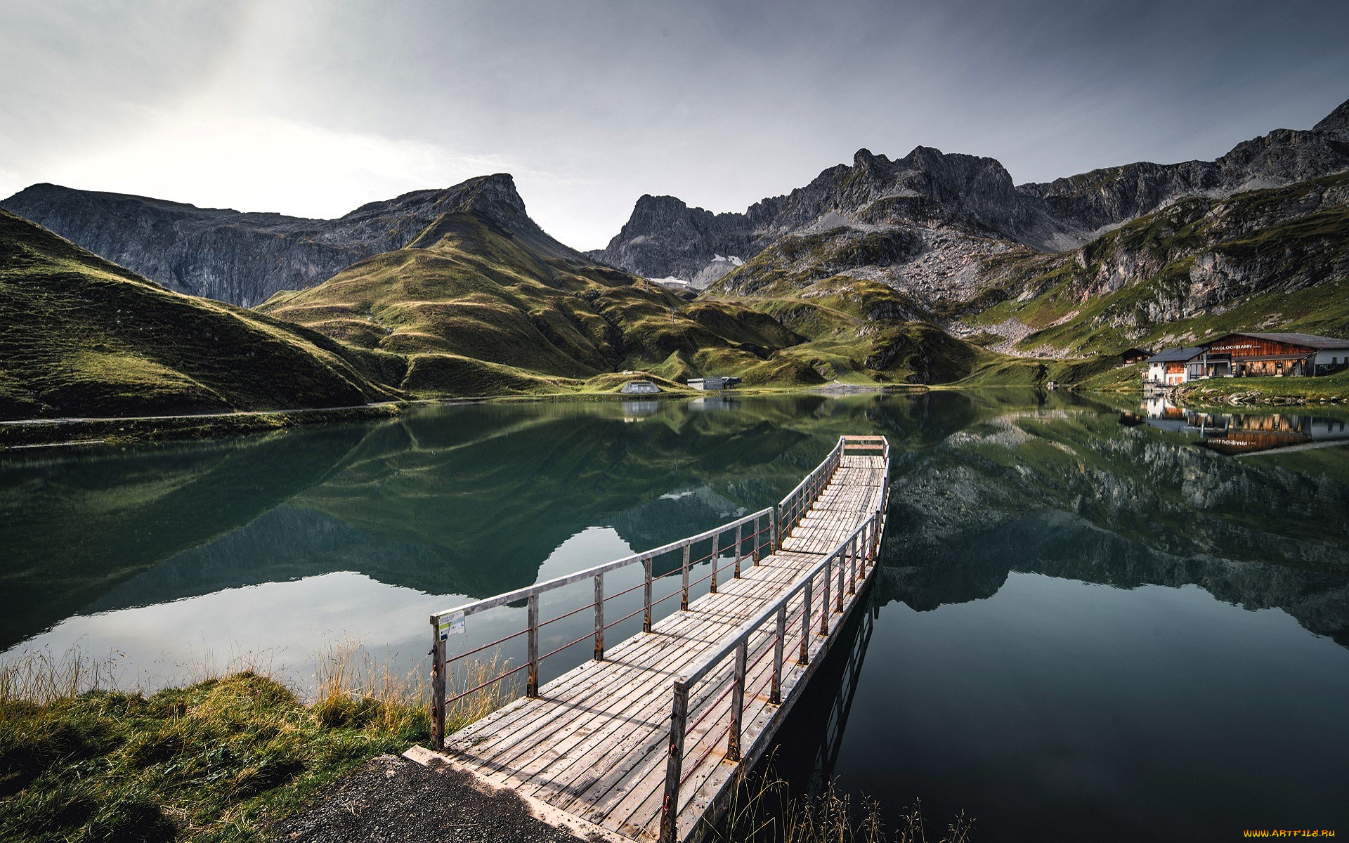 разное, сооружения, , постройки, горы, озеро, причал, строения