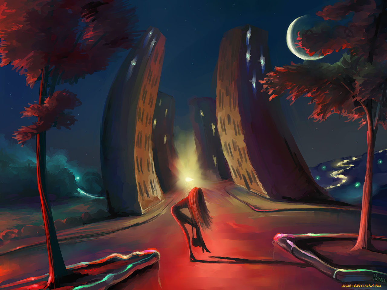 рисованные, города