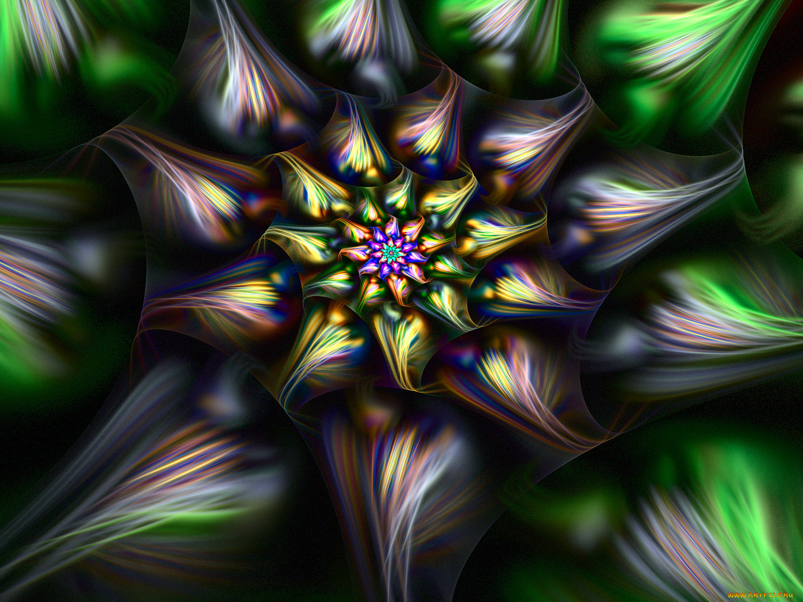 3д, графика, fractal, фракталы, тёмный, узор, фрактал