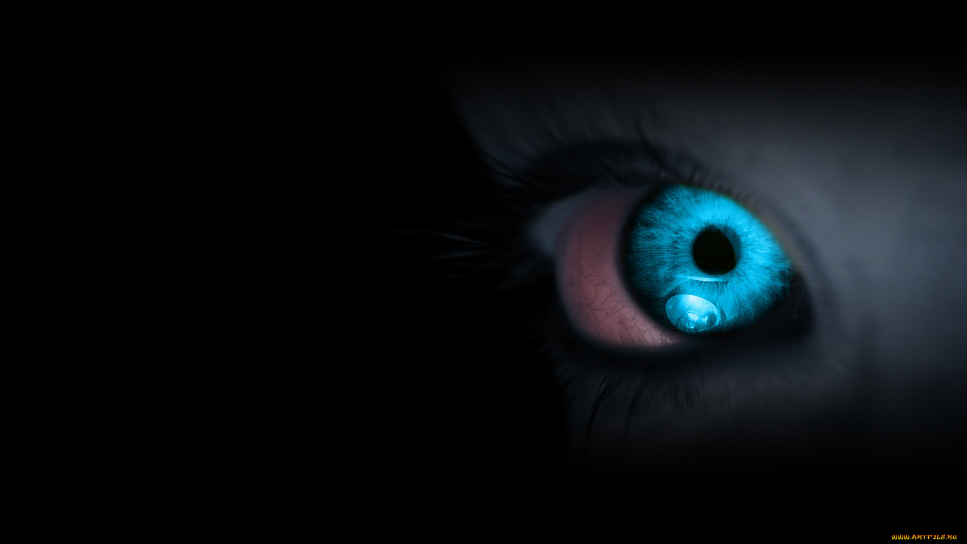 3д, графика, 3d, eyes, глаза, темнота, голубой, глаз