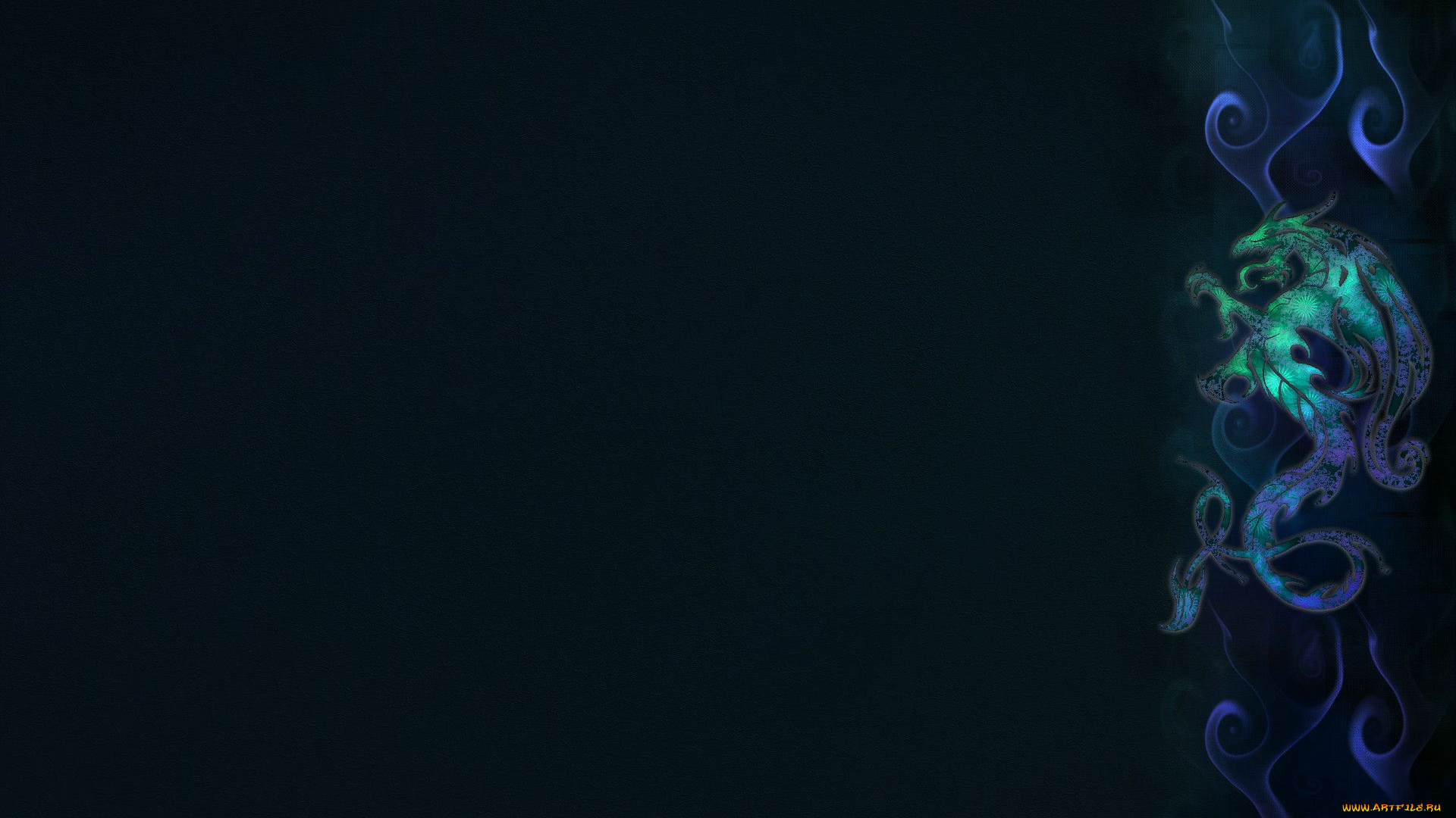 3д, графика, fantasy, фантазия, тёмный, синий, дракон