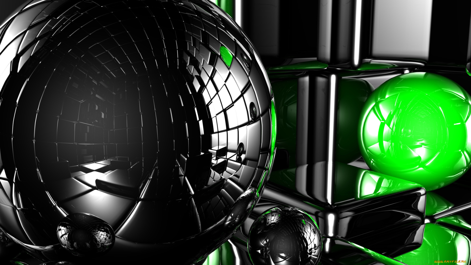 3д, графика, шары, абстракция