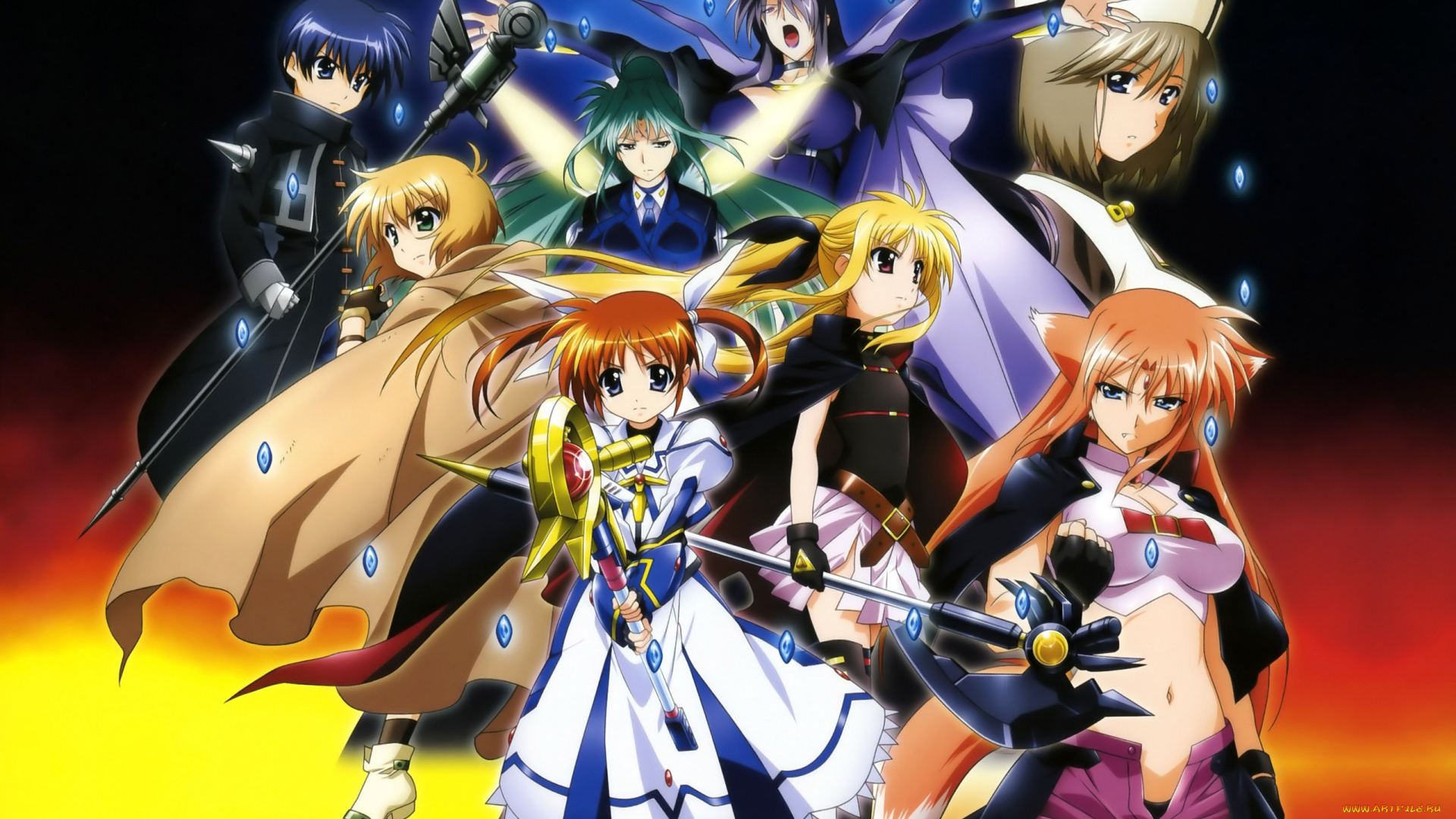 mahou, shoujo, lyrical, nanoha, аниме