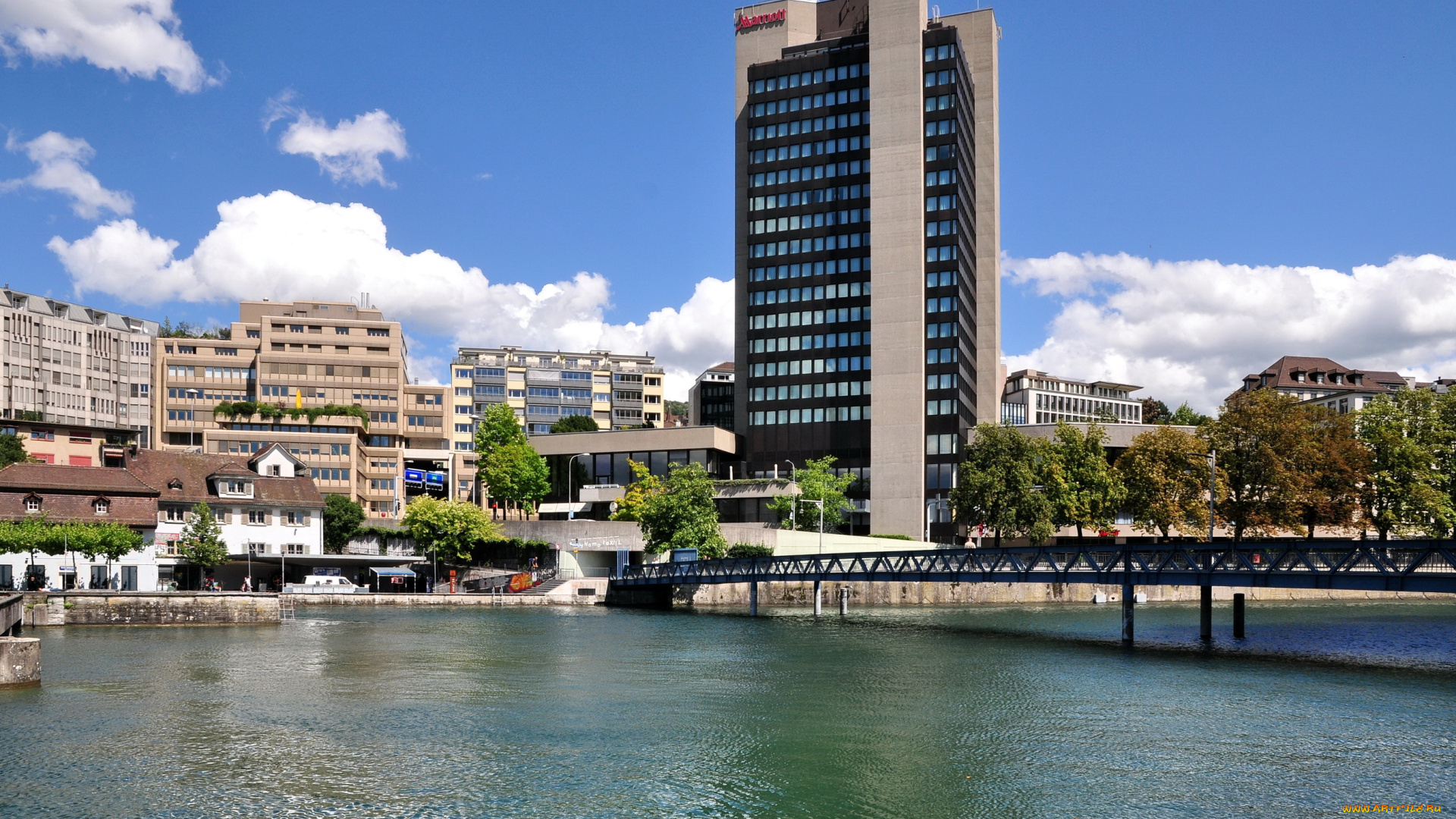 zurich, switzerland, города, цюрих, швейцария, река, мост, дома