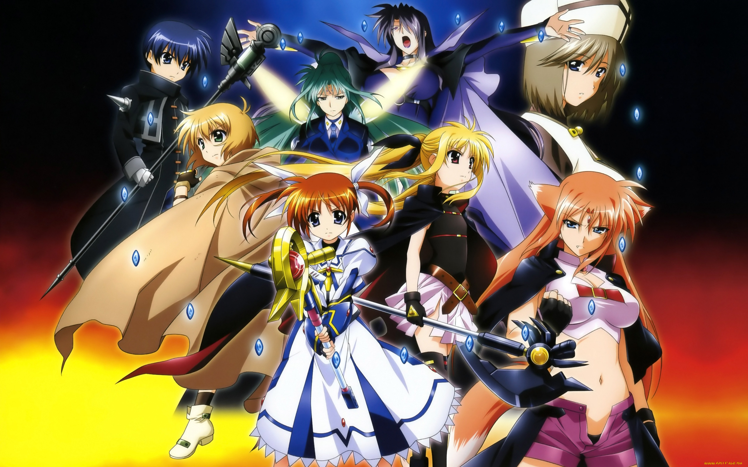 mahou, shoujo, lyrical, nanoha, аниме