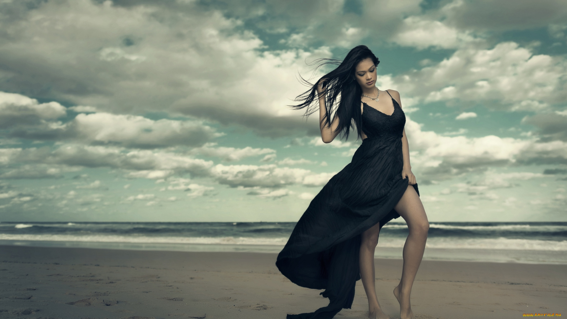 -Unsort, Азиатки, девушки, unsort, азиатки, пляж, платье