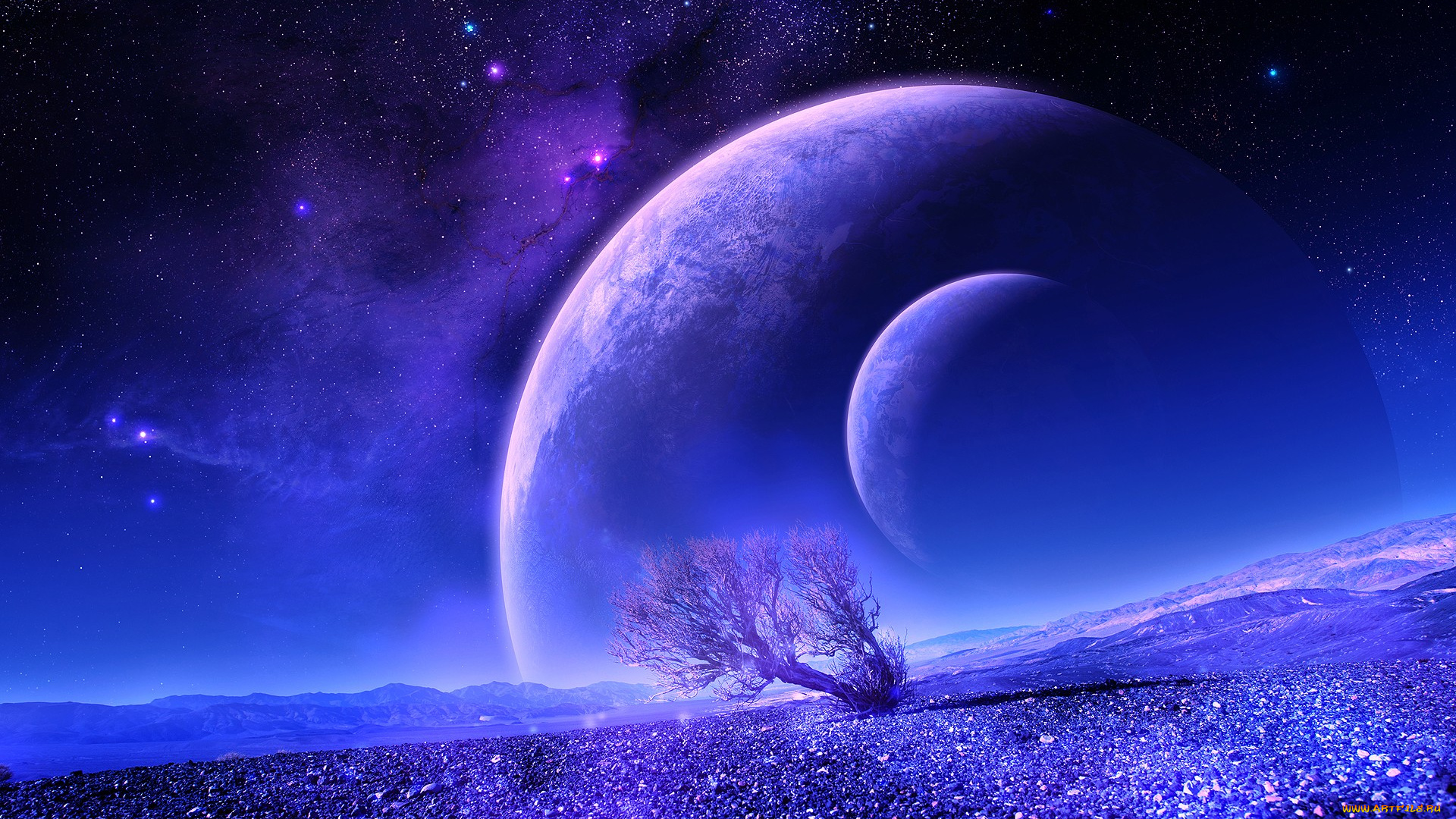 3д, графика, atmosphere, mood, атмосфера, настроения, поверхность, ночь, планеты, звезды