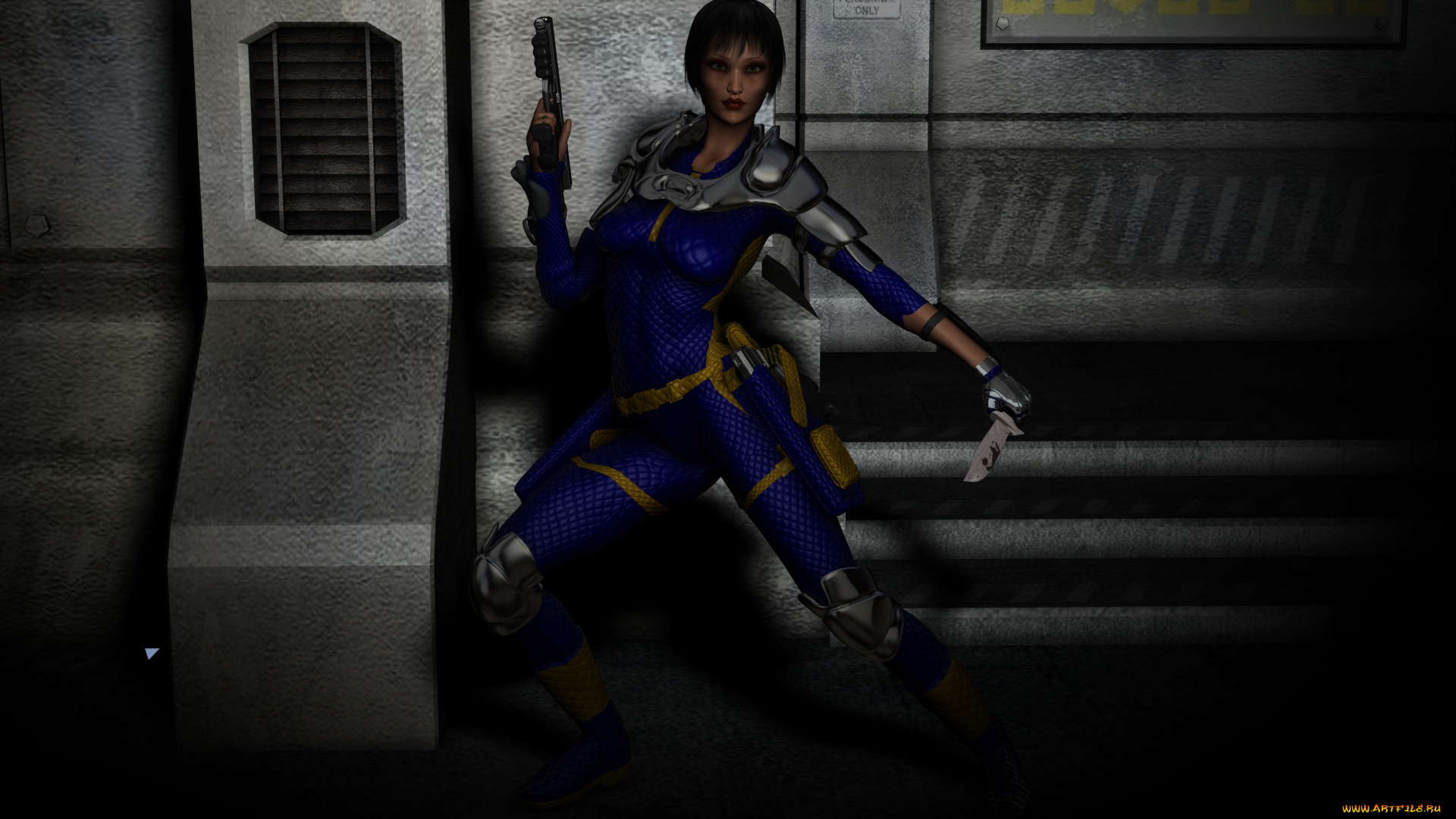 3д, графика, fantasy, фантазия, оружие, стена