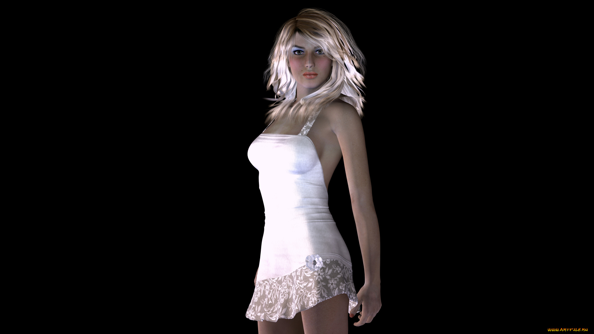 3д, графика, people, люди, девушка, взгляд