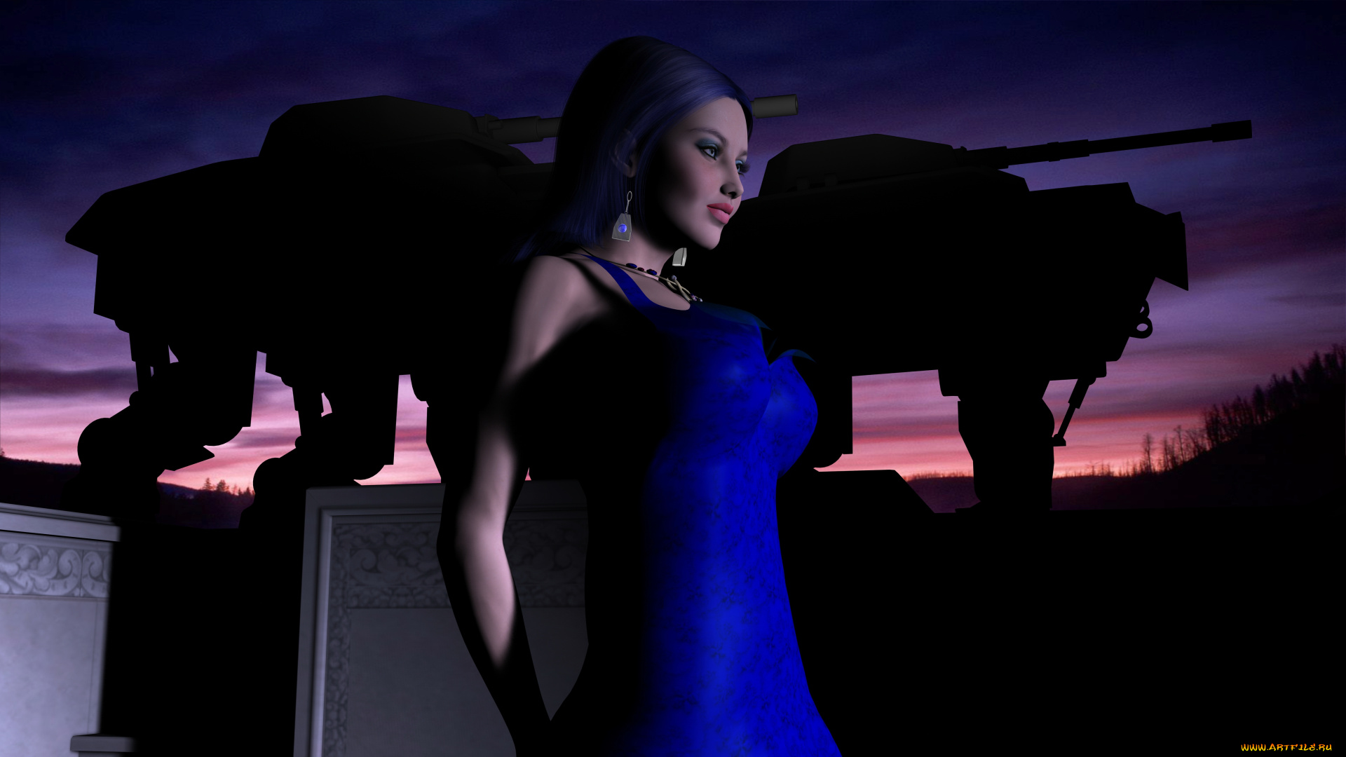 3д, графика, people, люди, ночь, девушка