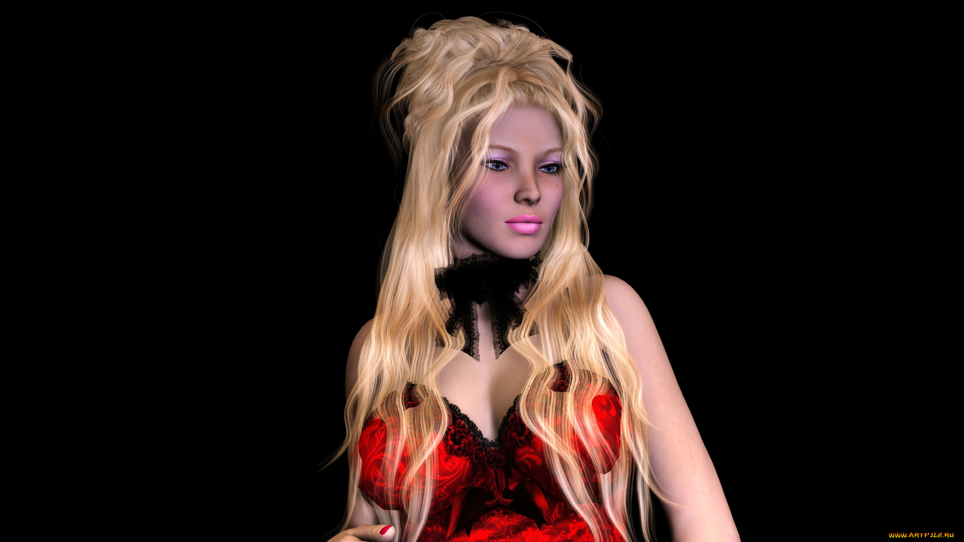 3д, графика, people, люди, взгляд, волосы, девушка