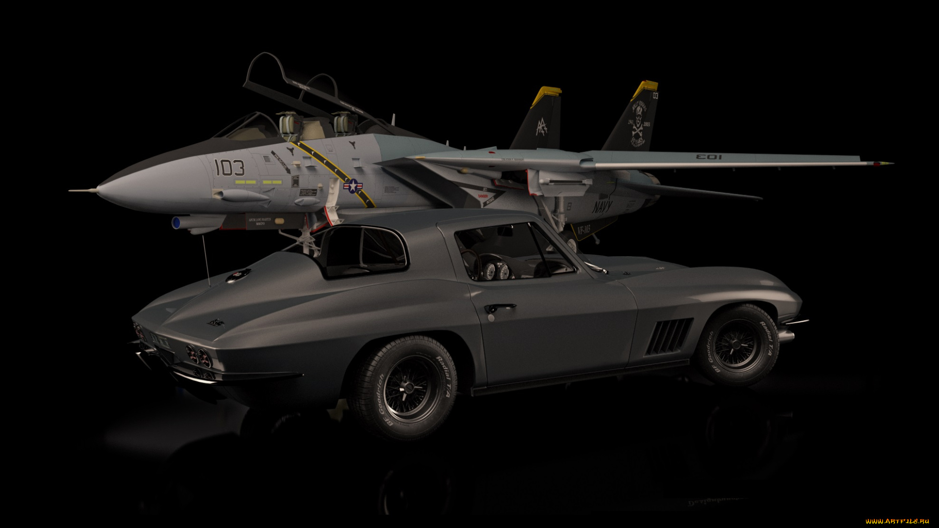 автомобили, corvette, истребитель