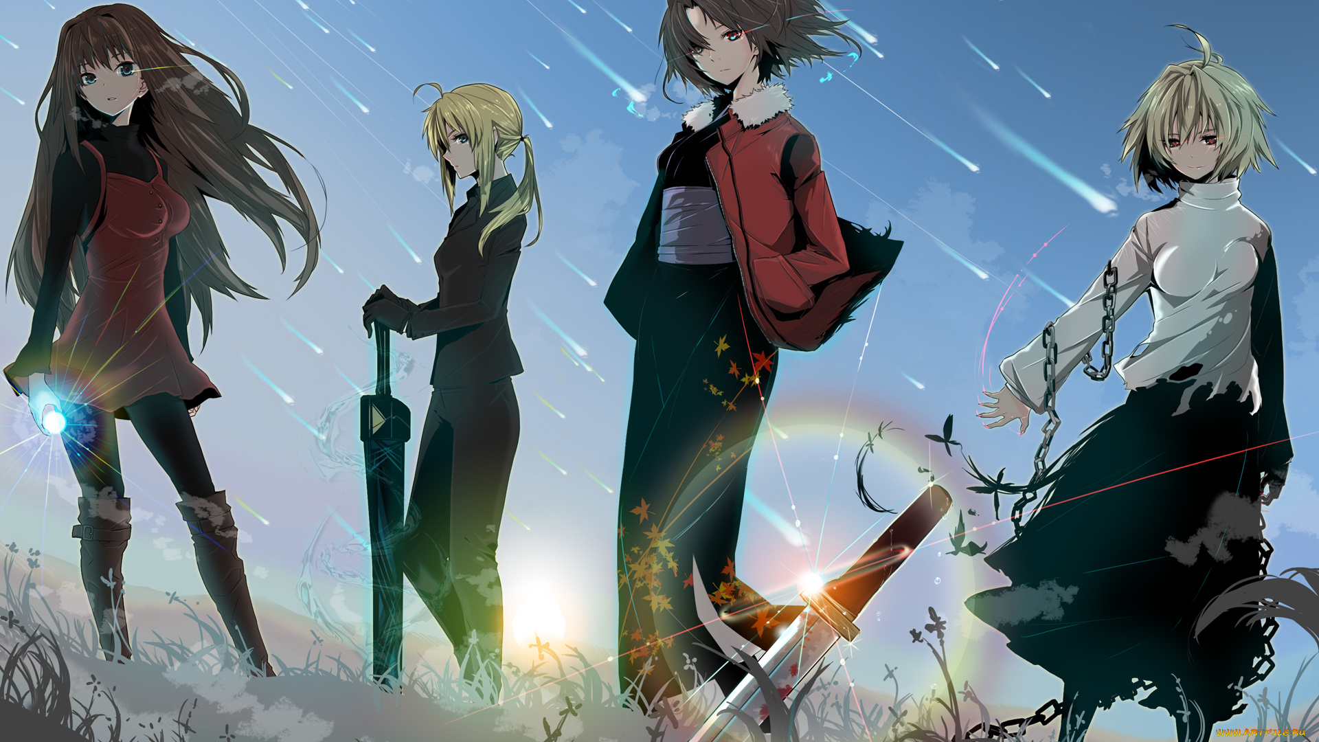 by, tokiti, аниме, weapon, blood, technology, aozaki, aoko, arcueid, brunestud, ryougi, shiki, saber, type, moon