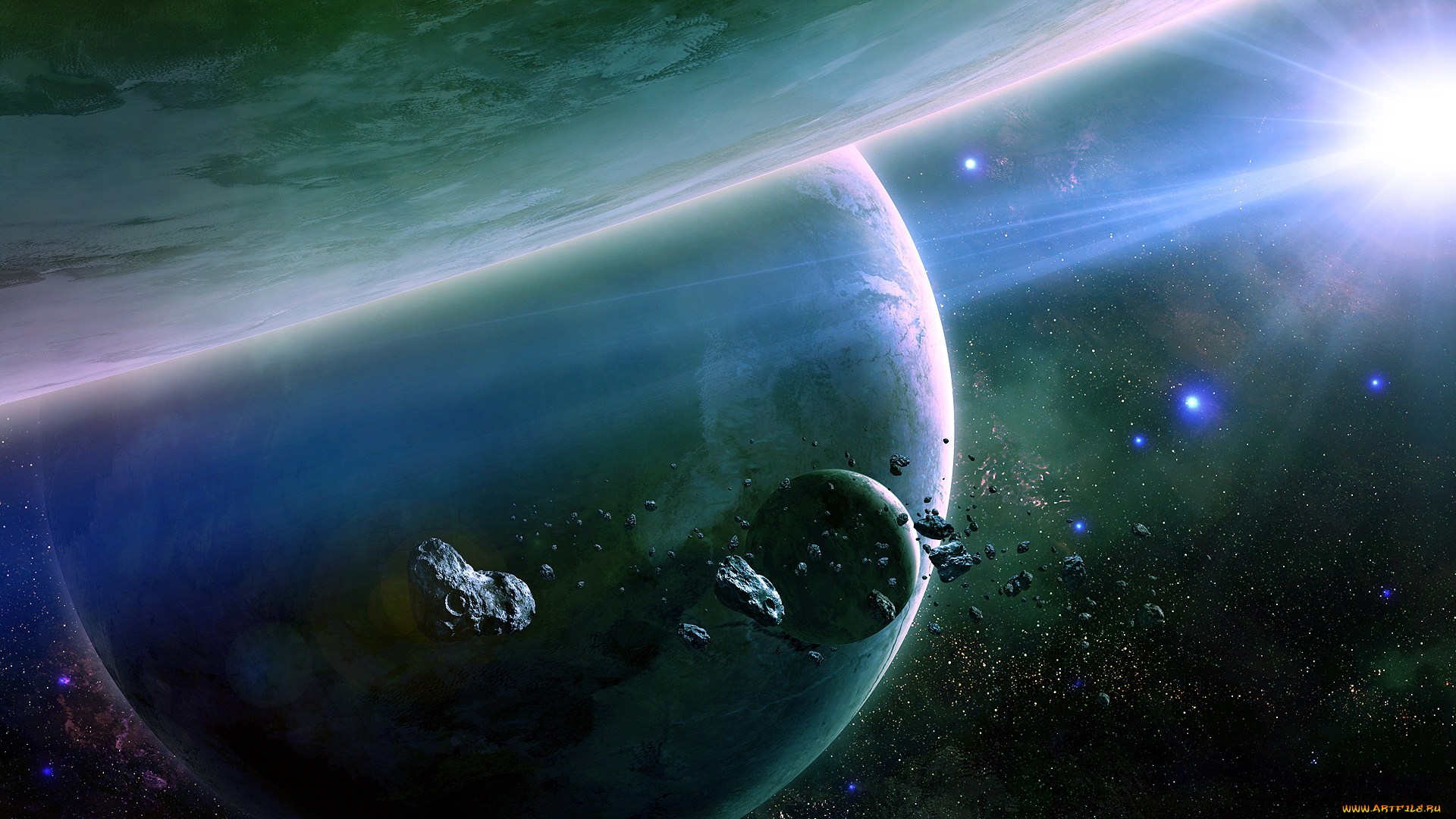 космос, арт, планеты