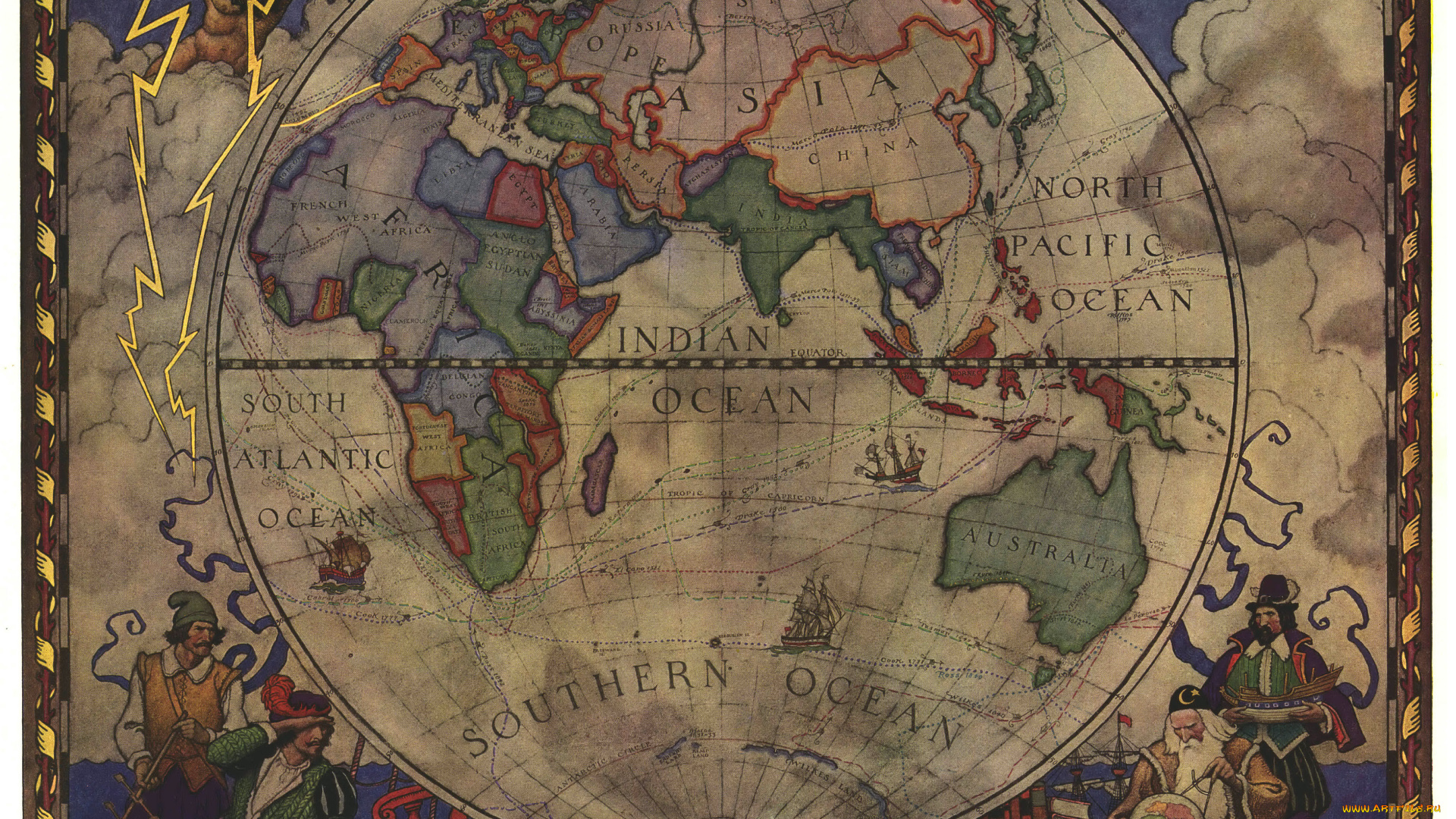 разное, глобусы, карты, полушарие, карта