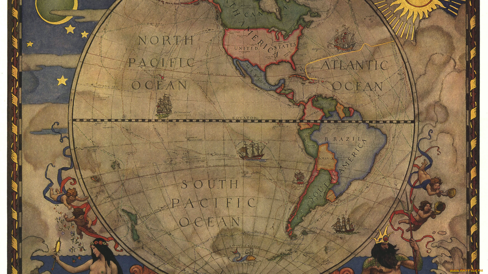 разное, глобусы, карты, полушарие, карта