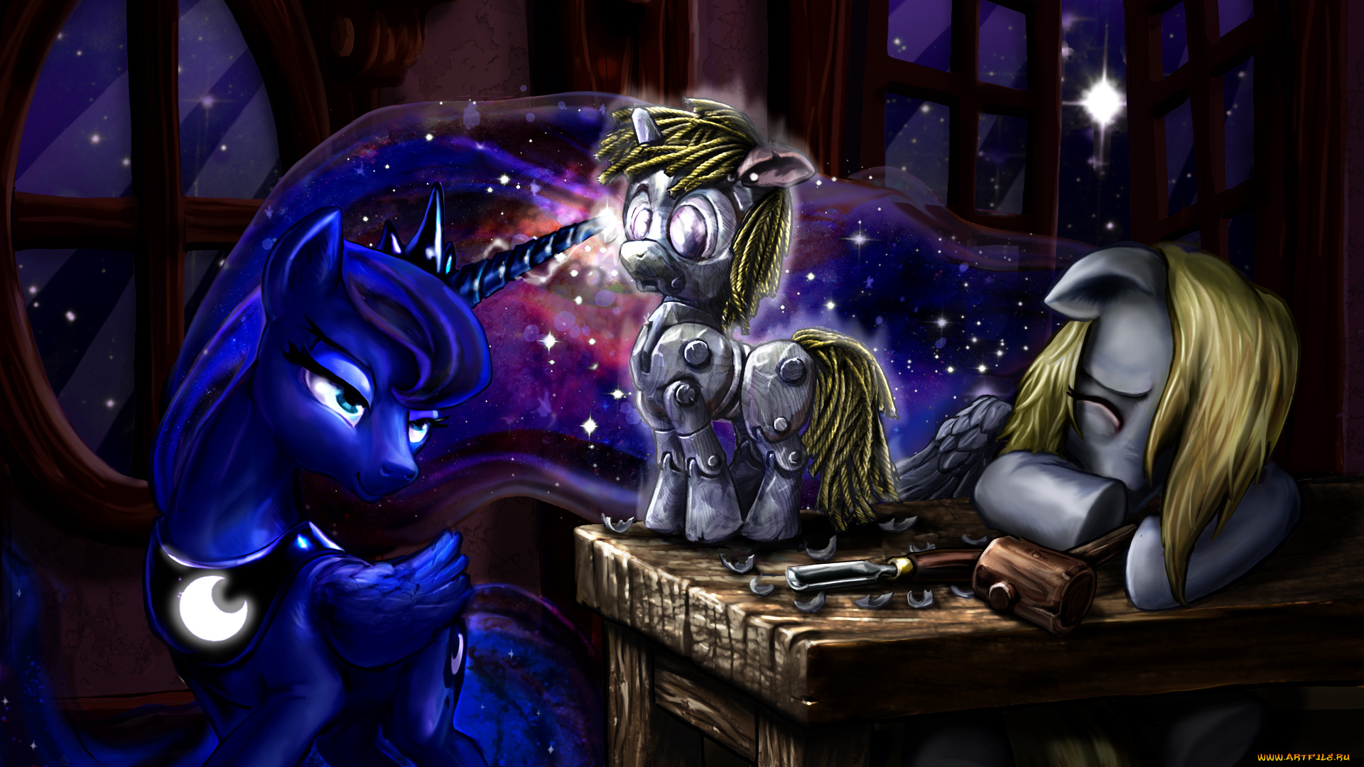 рисованные, животные, сказочные, мифические, лошадки