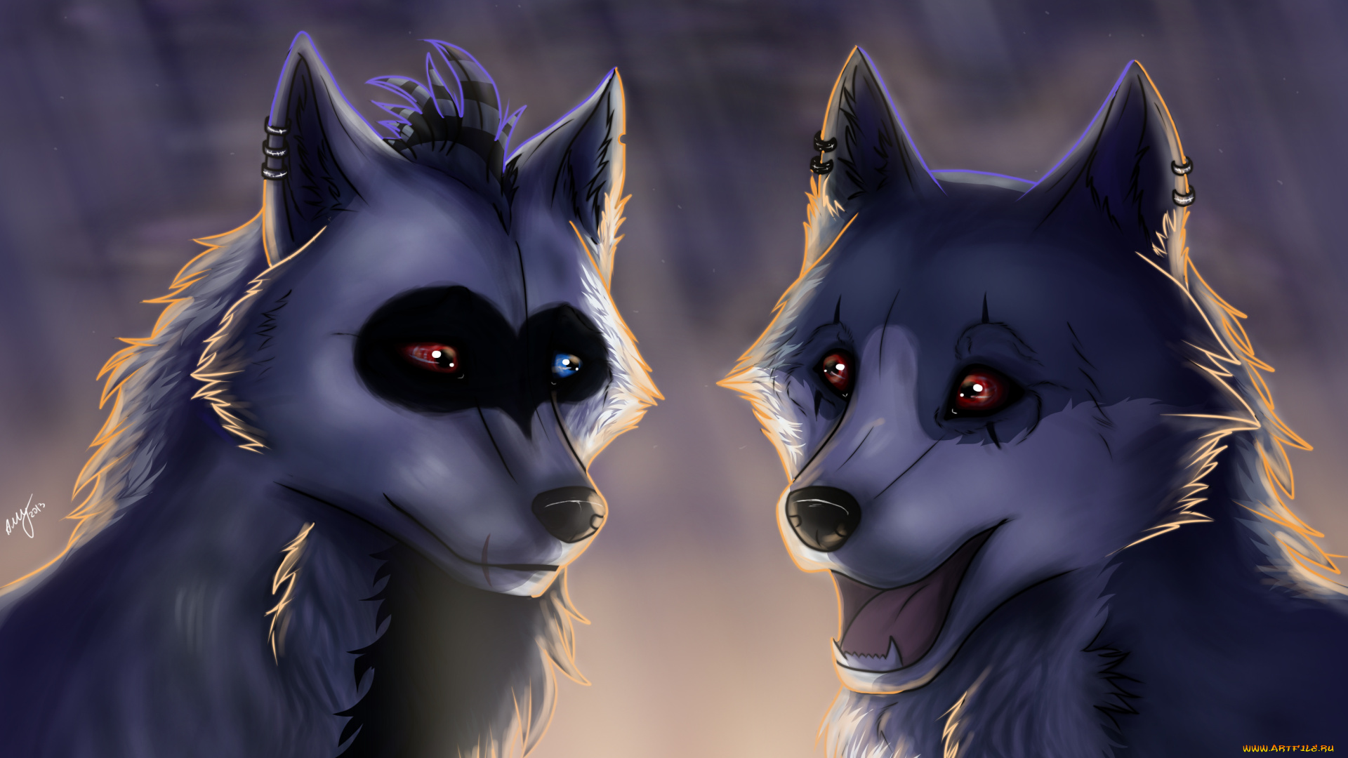 рисованные, животные, сказочные, мифические, собаки