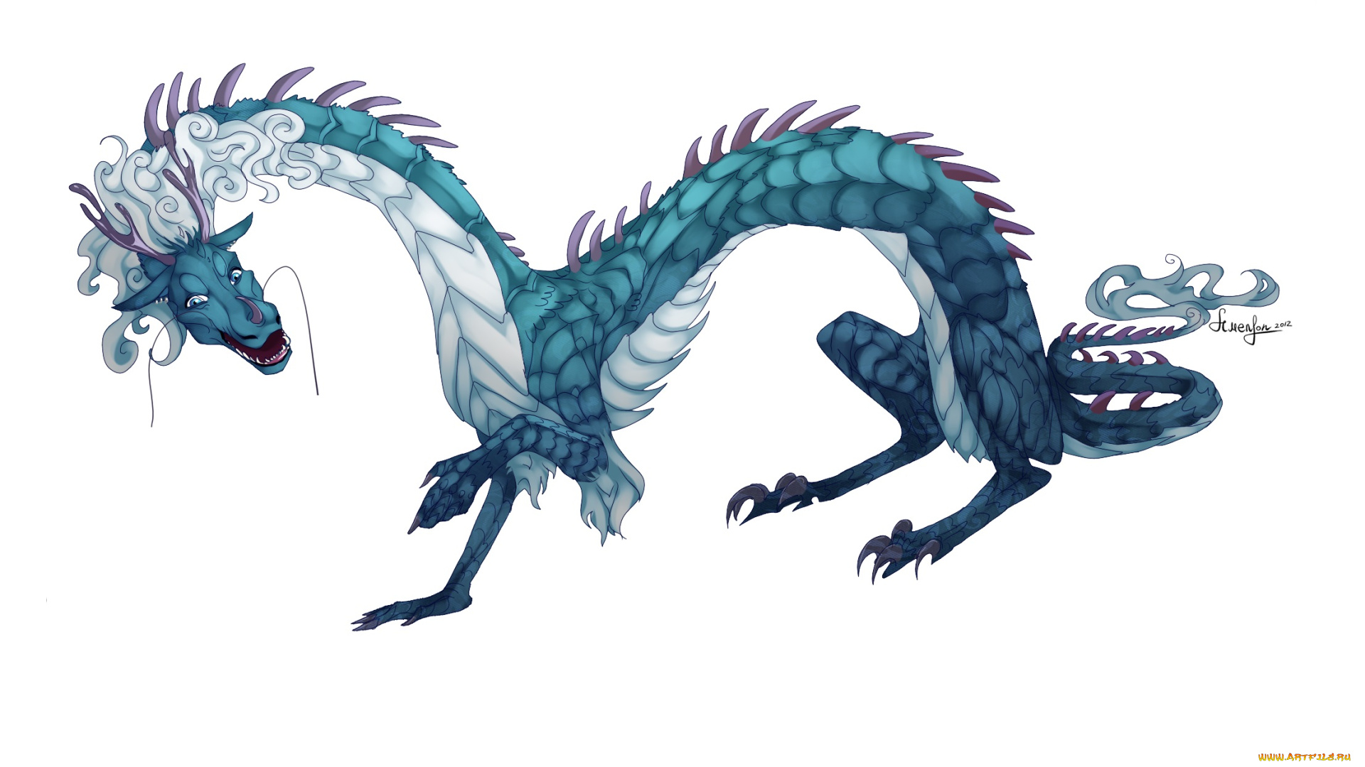 рисованные, животные, сказочные, мифические, дракон