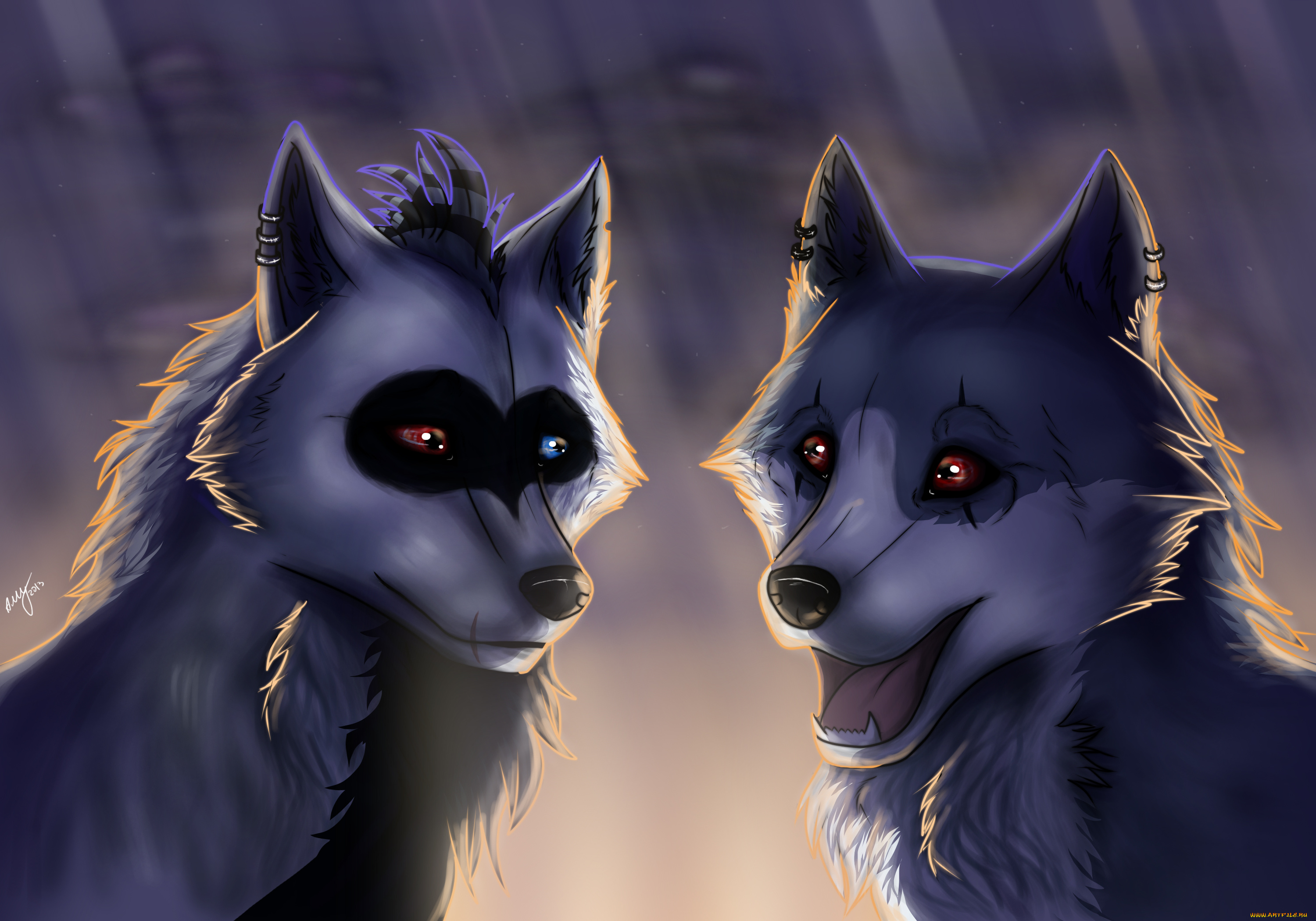 рисованные, животные, сказочные, мифические, собаки