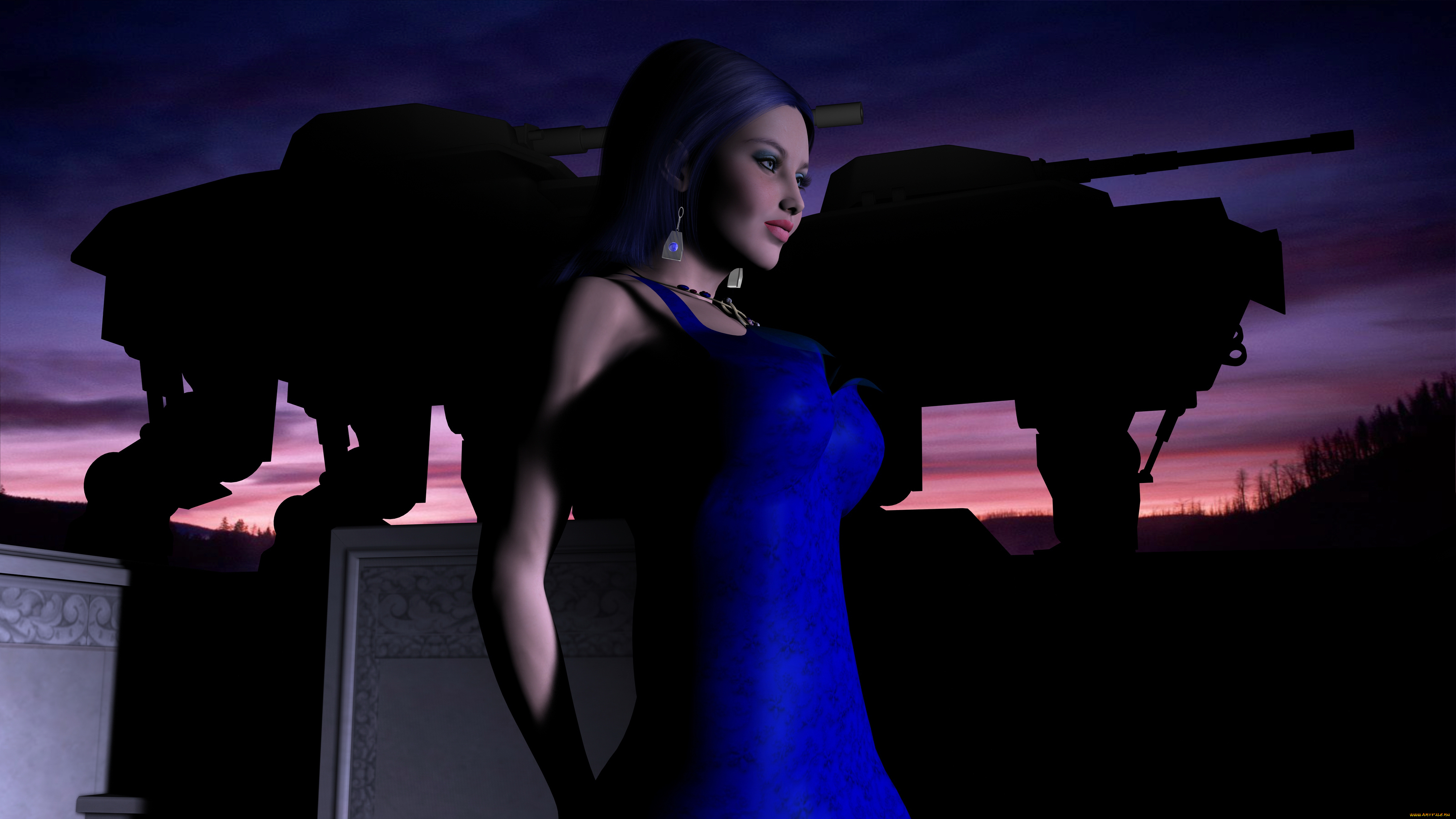 3д, графика, people, люди, ночь, девушка