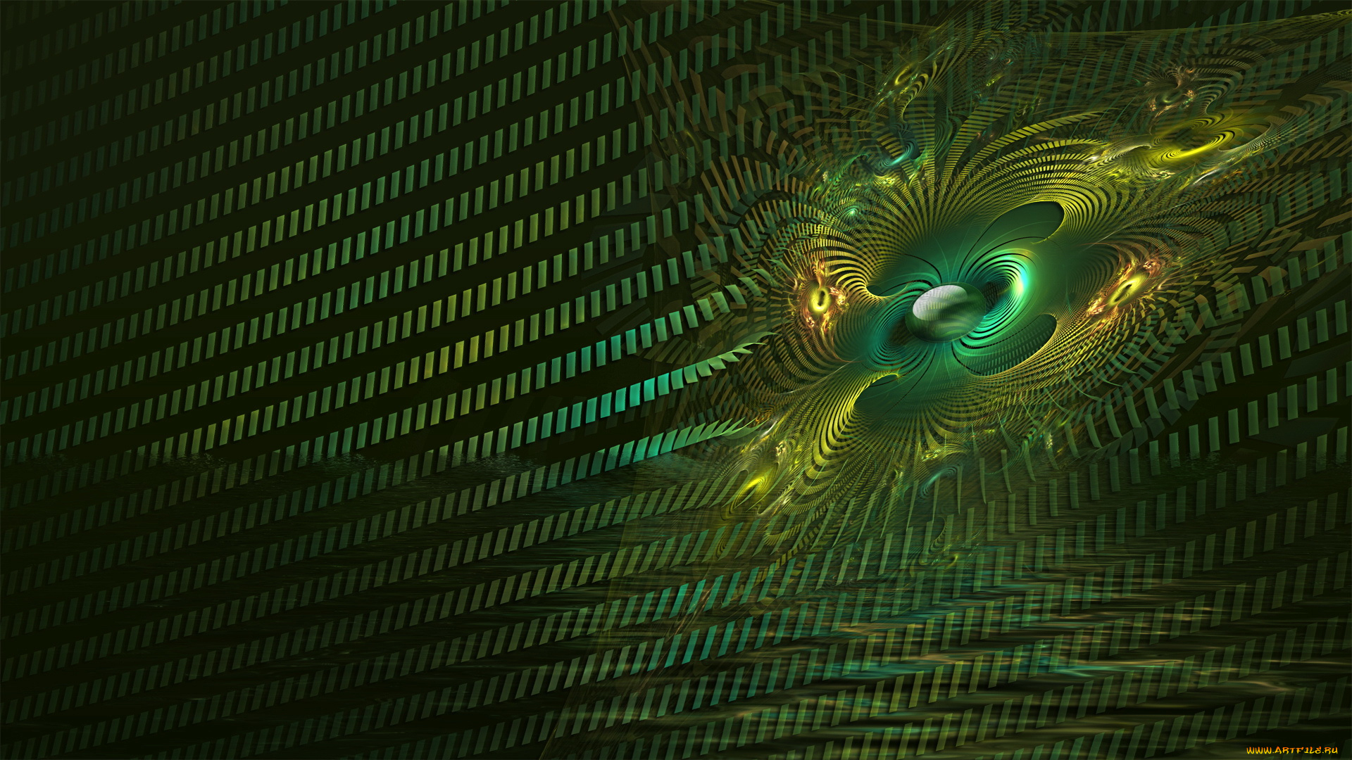 3д, графика, фракталы, , fractal, зеленый