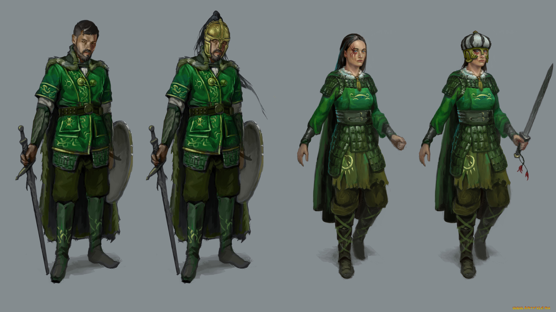 3д, графика, _science, fiction, доспехи, воины