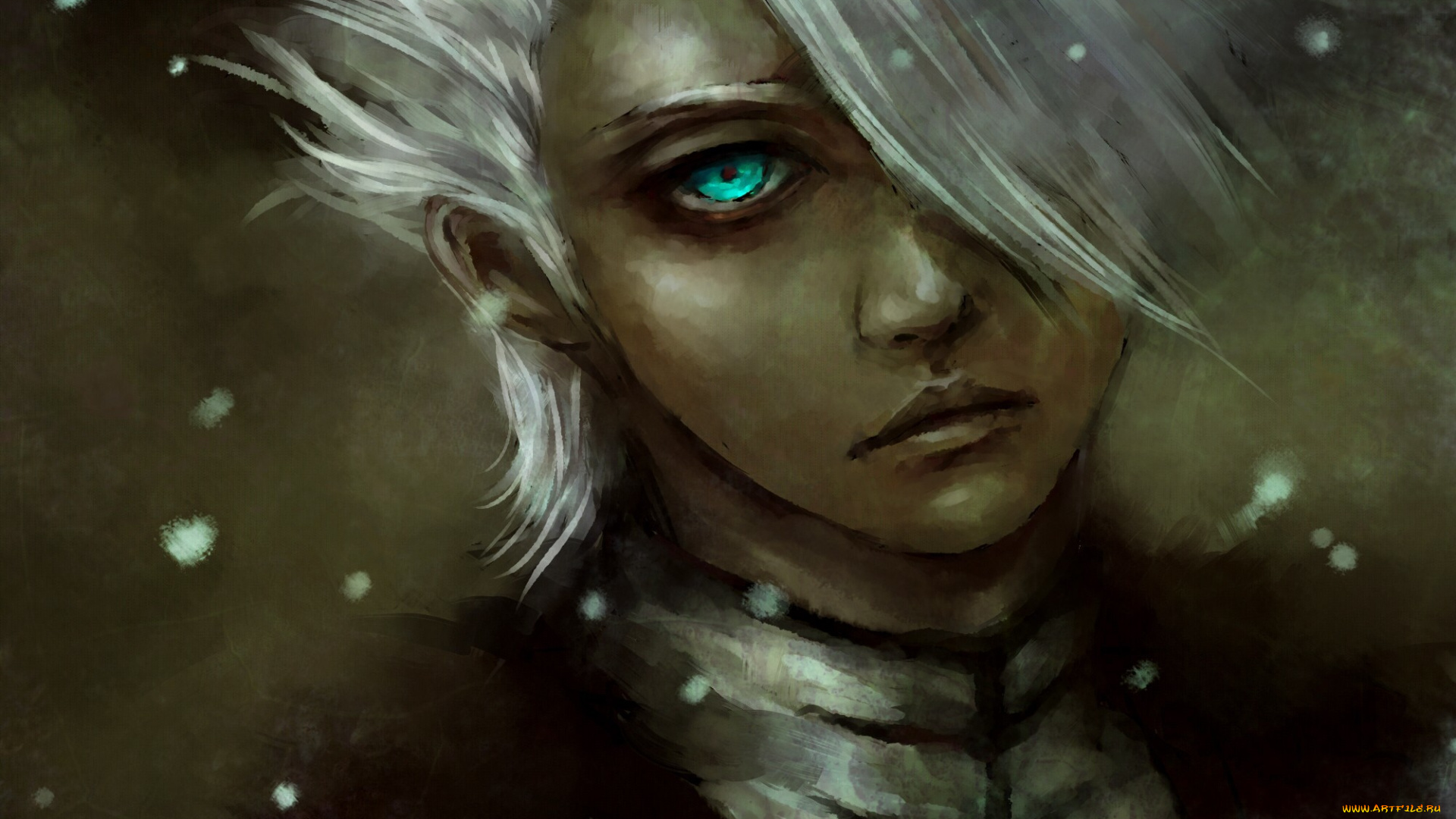 аниме, bleach, nanfe, арт, hitsugaya, toushirou, снег, парень