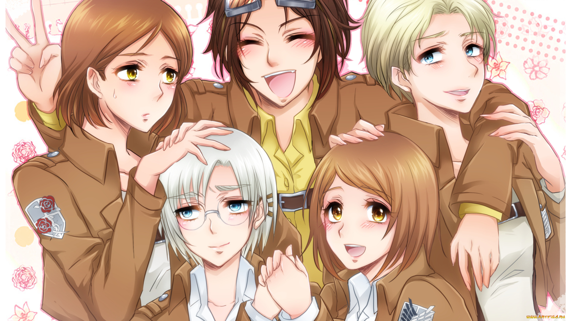 аниме, shingeki, no, kyojin, атака, титанов, арт, персонажи