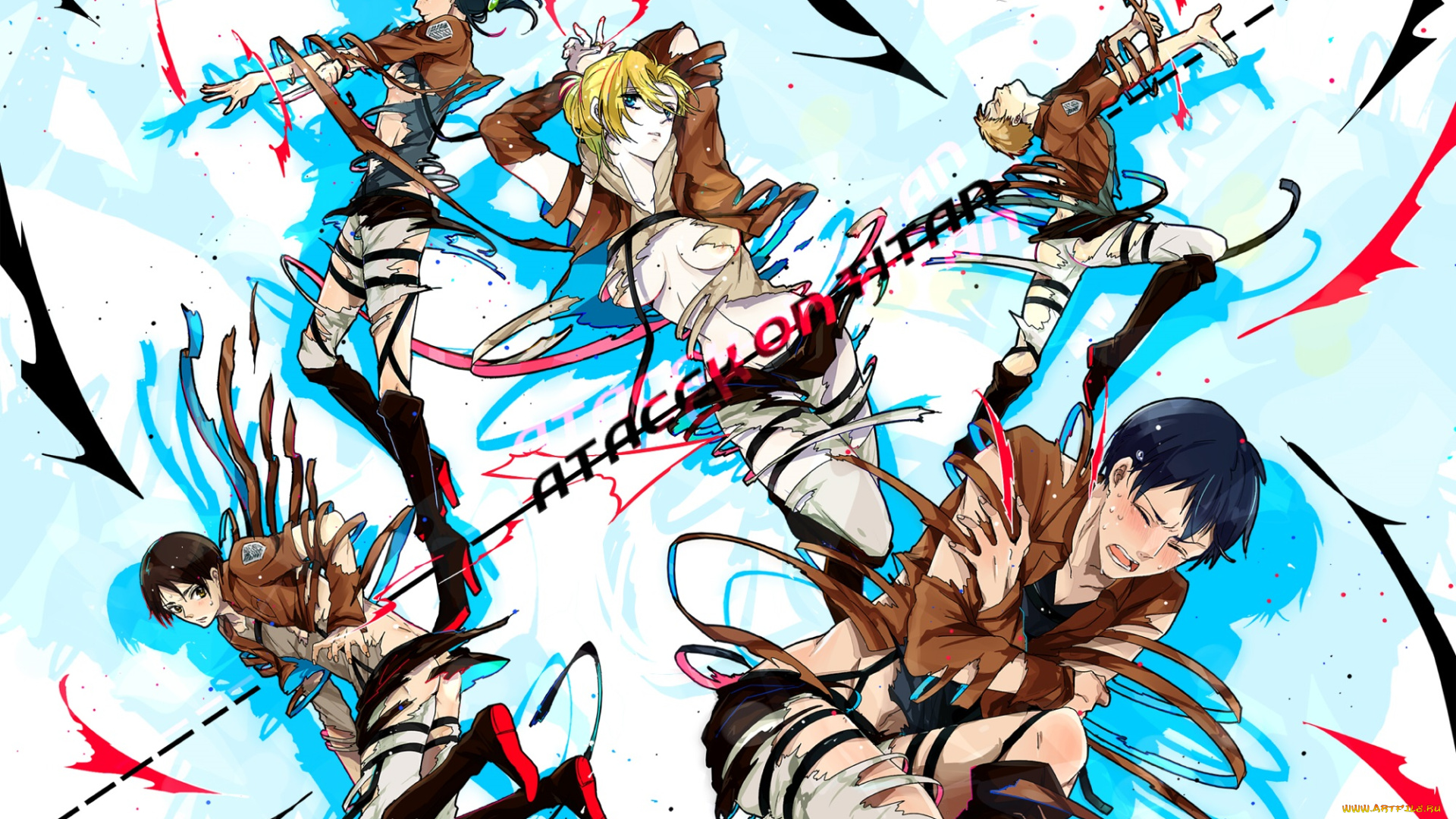 аниме, shingeki, no, kyojin, атака, титанов, арт, персонажи