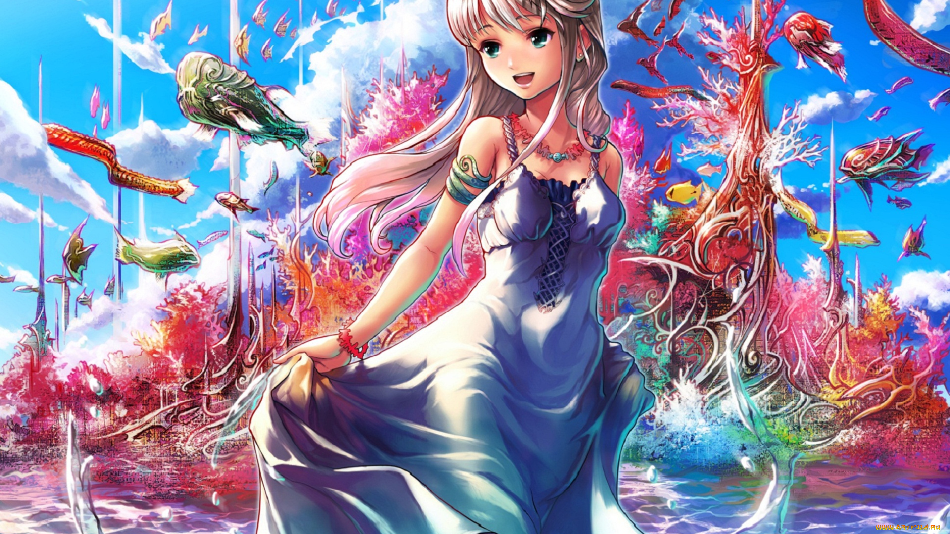 аниме, *unknown, , другое, фантастика, улыбка, девушка