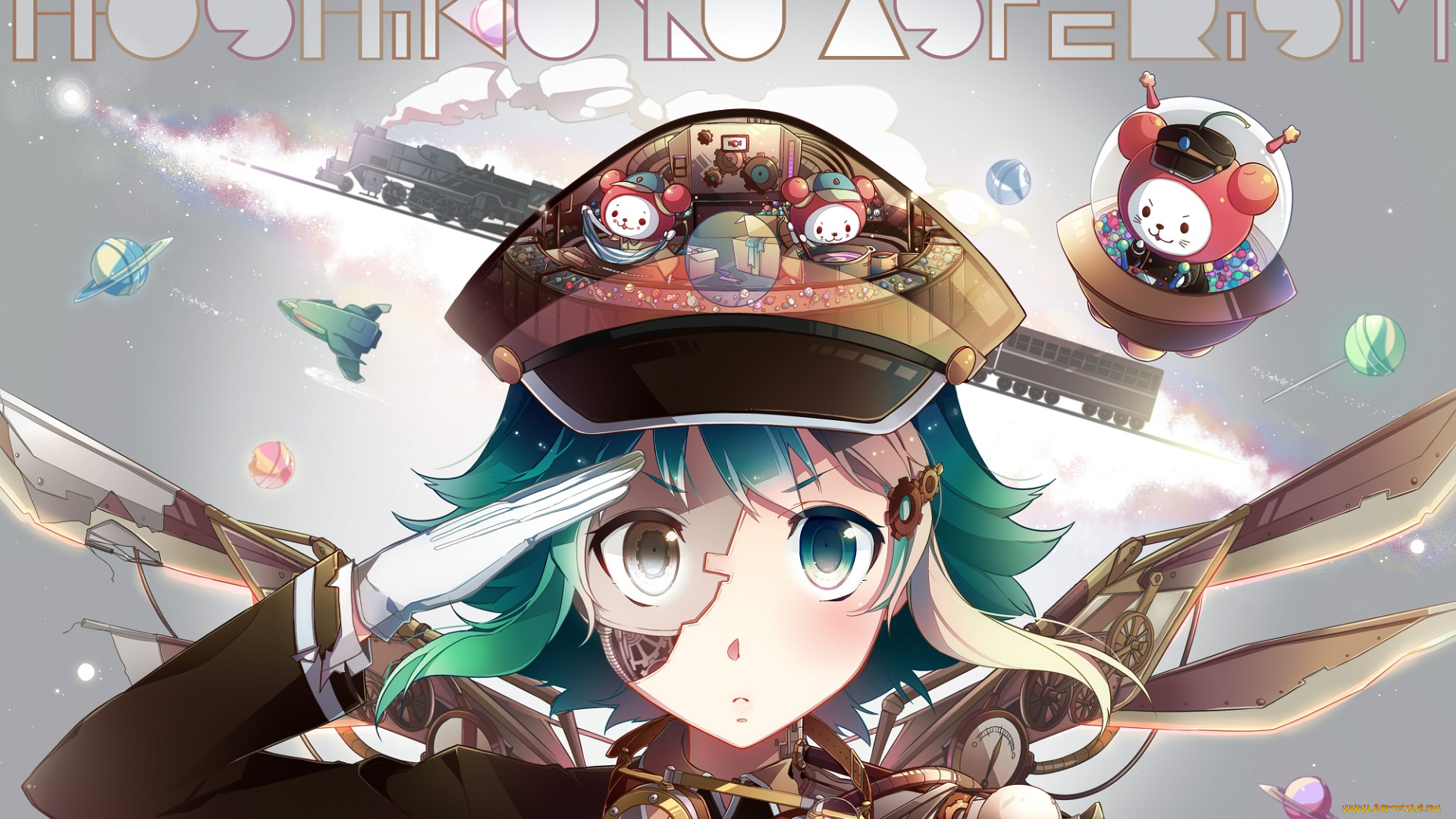 аниме, vocaloid, девушка, кепка, лицо, киборг