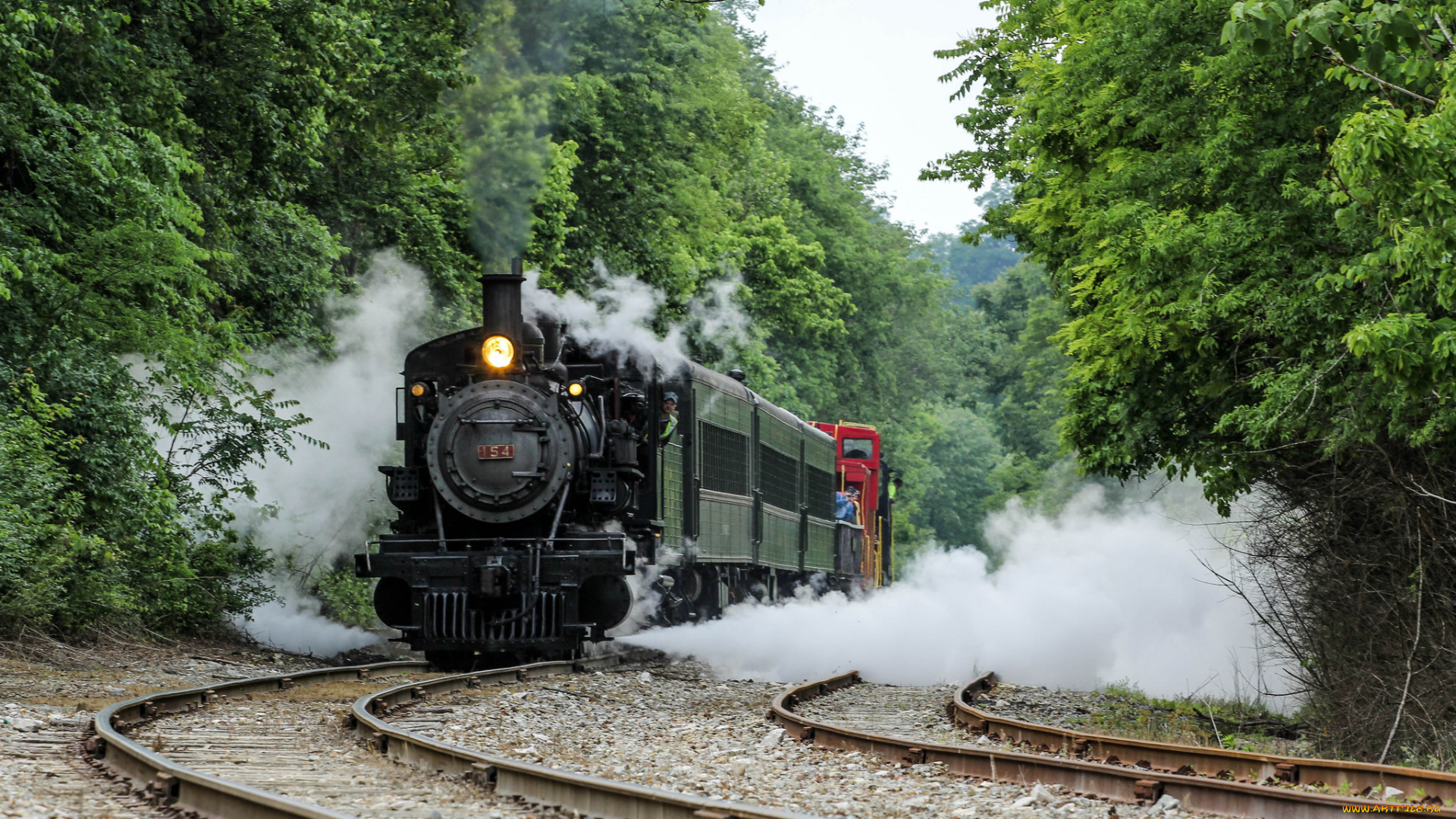 техника, паровозы, паровоз, рельсы, дорога, железная, вагоны