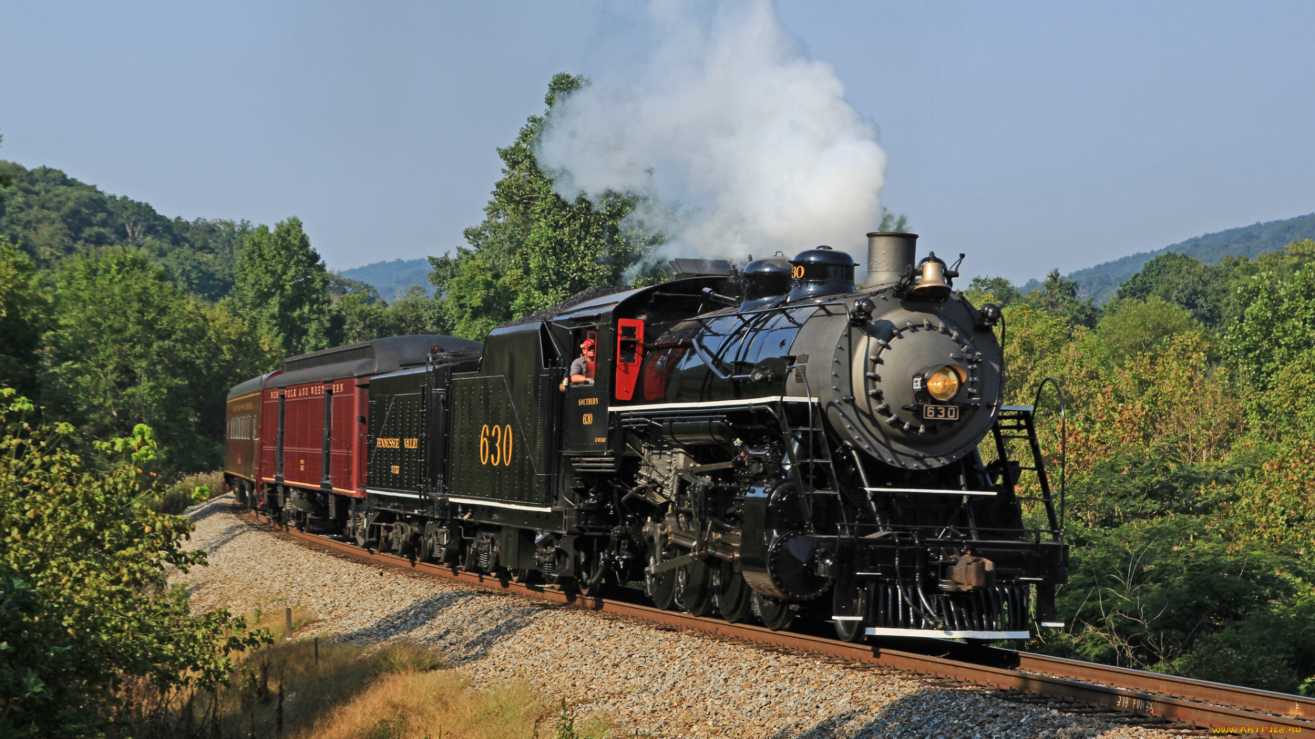 техника, паровозы, паровоз, рельсы, дорога, железная, вагоны