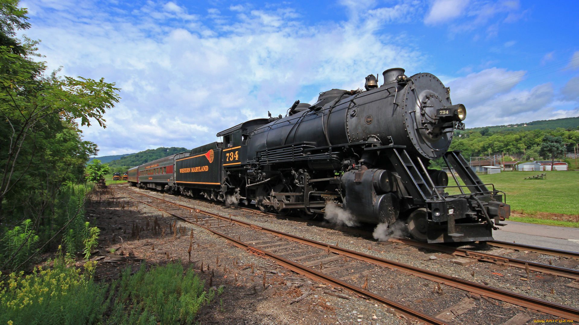 техника, паровозы, рельсы, дорога, железная, паровоз, вагоны