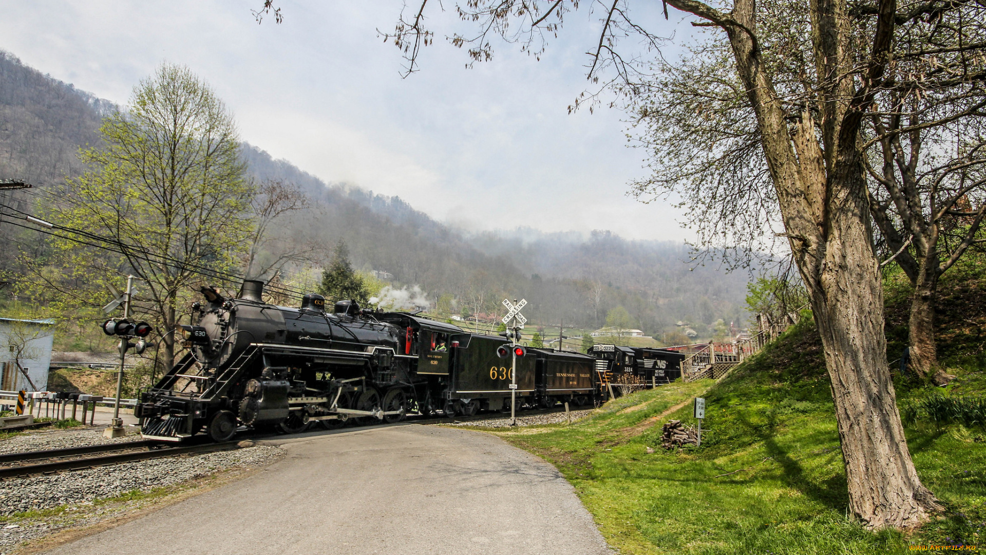 техника, паровозы, железная, вагоны, паровоз, рельсы, дорога
