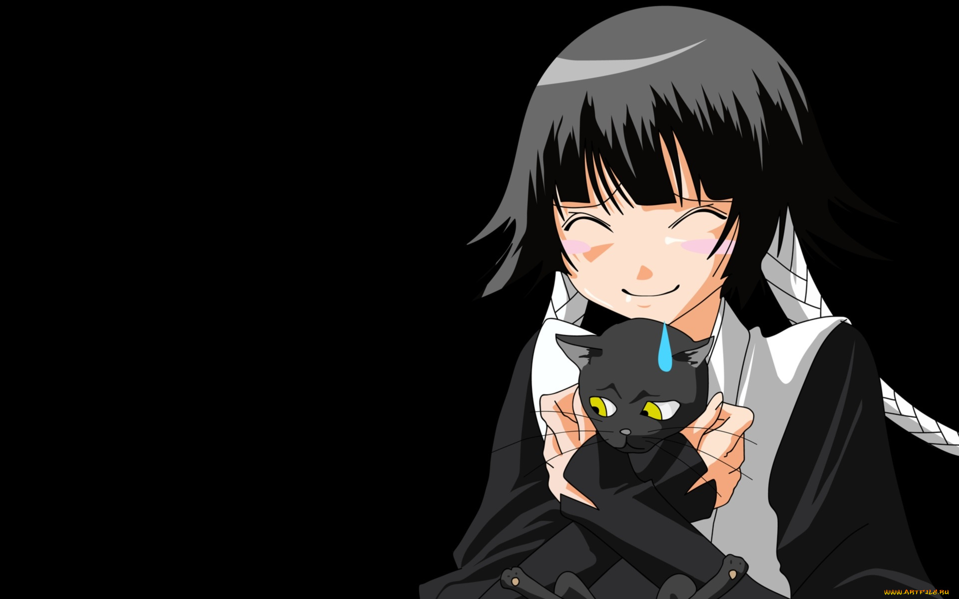 аниме, bleach, кошка, soifon, девушка, блич