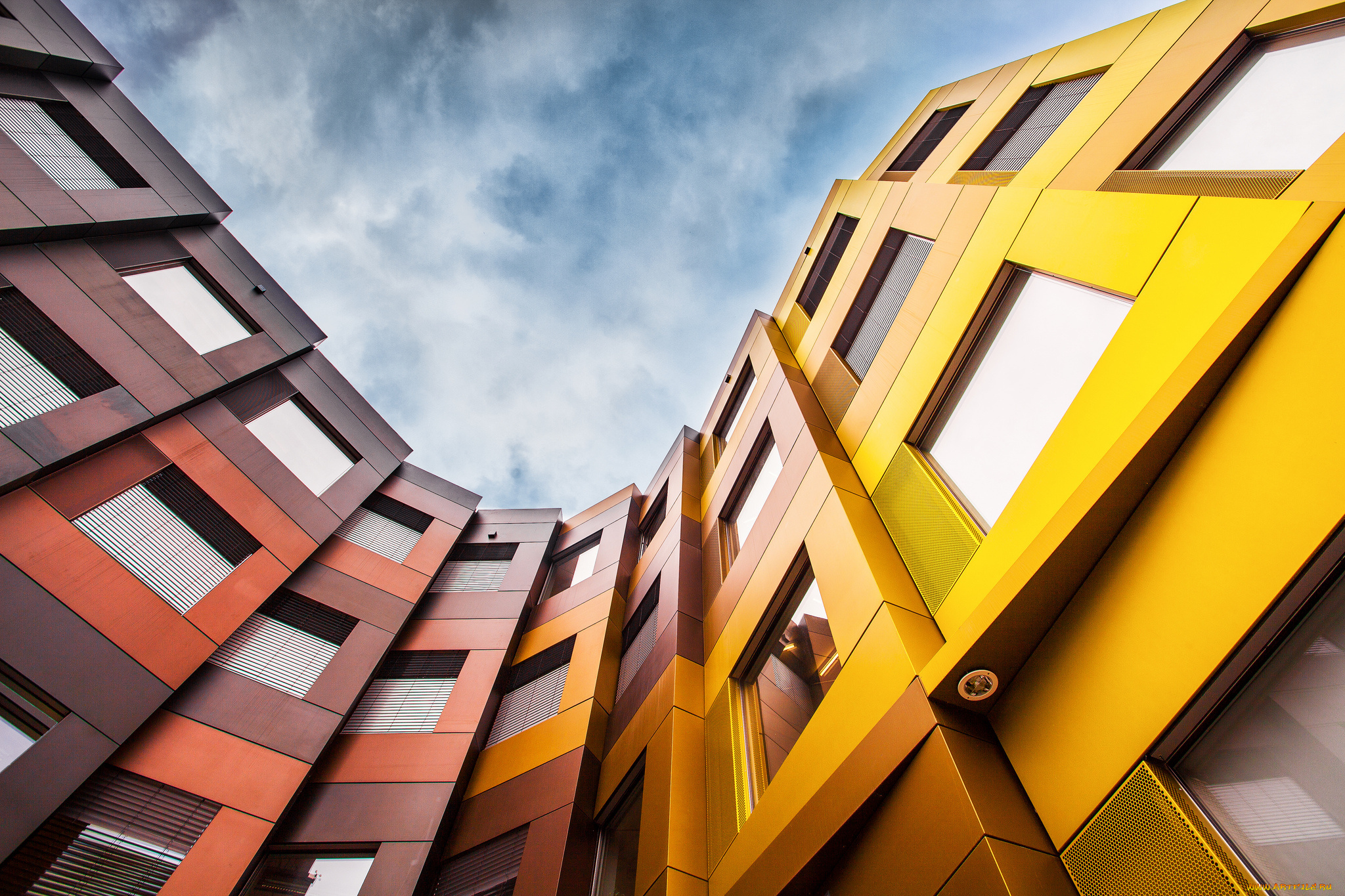 города, -, здания, , дома, небо, здание, окна, город