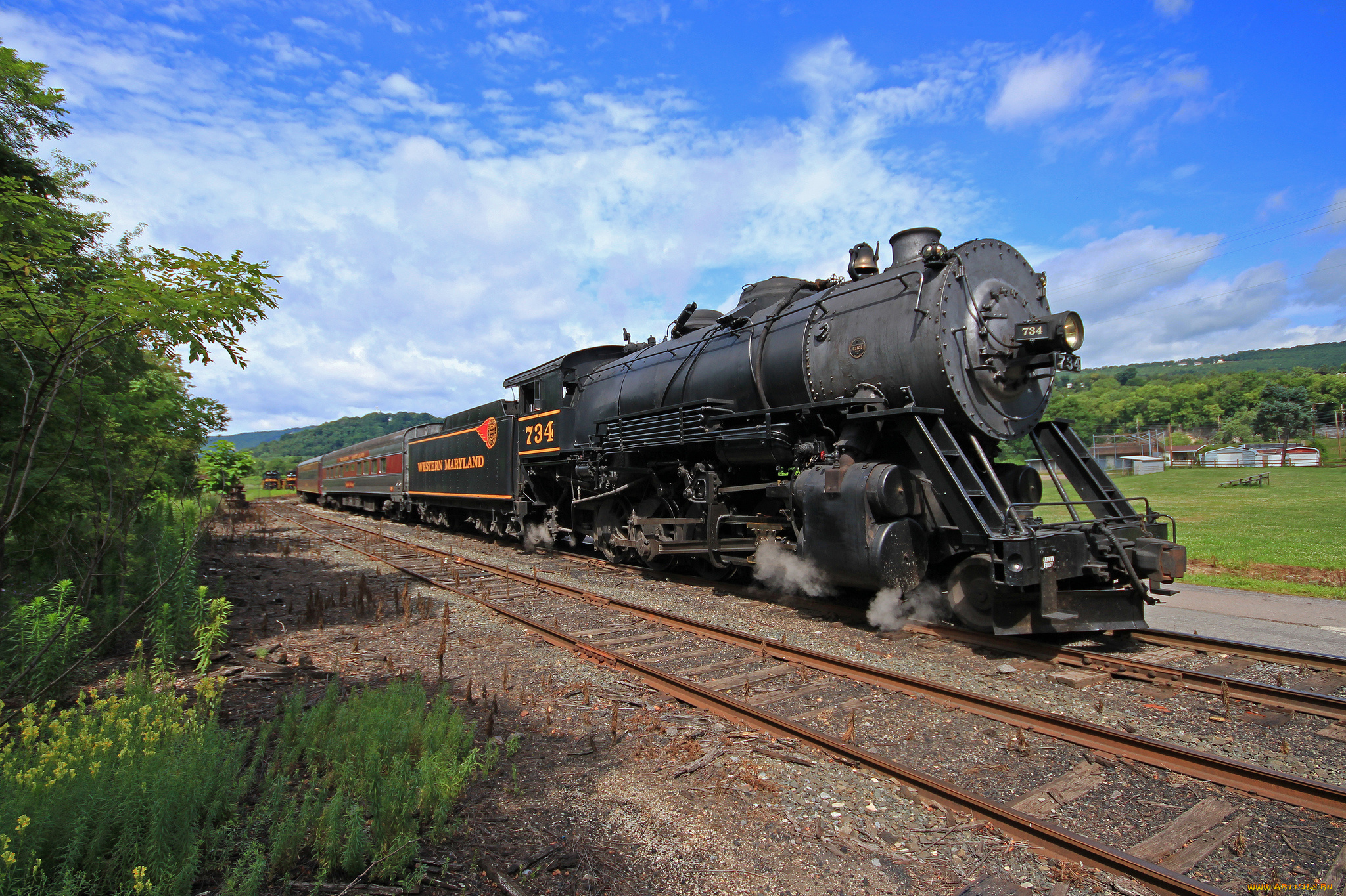 техника, паровозы, рельсы, дорога, железная, паровоз, вагоны