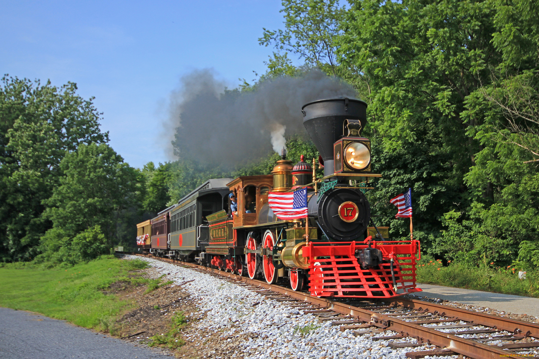 техника, паровозы, вагоны, дорога, паровоз, рельсы, железная