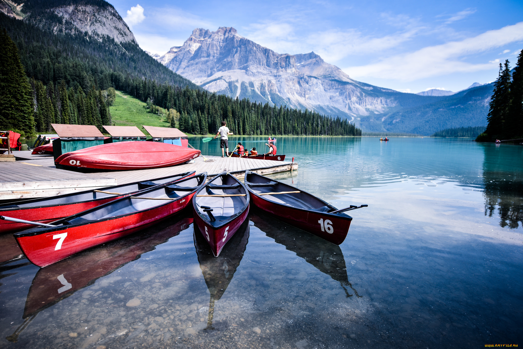 корабли, лодки, , шлюпки, горы, озеро