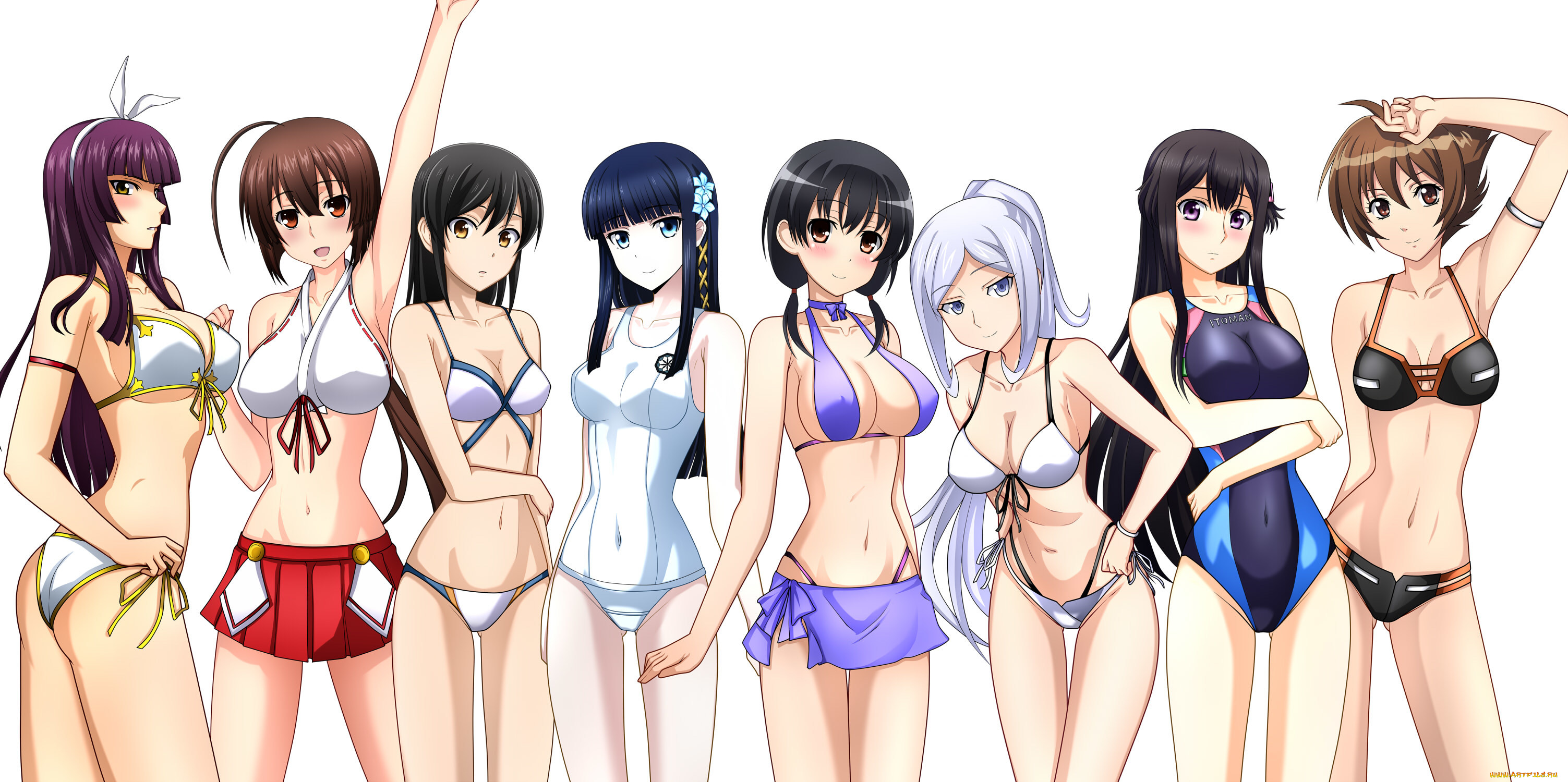 аниме, *unknown, , другое, купальник, арт, девушки