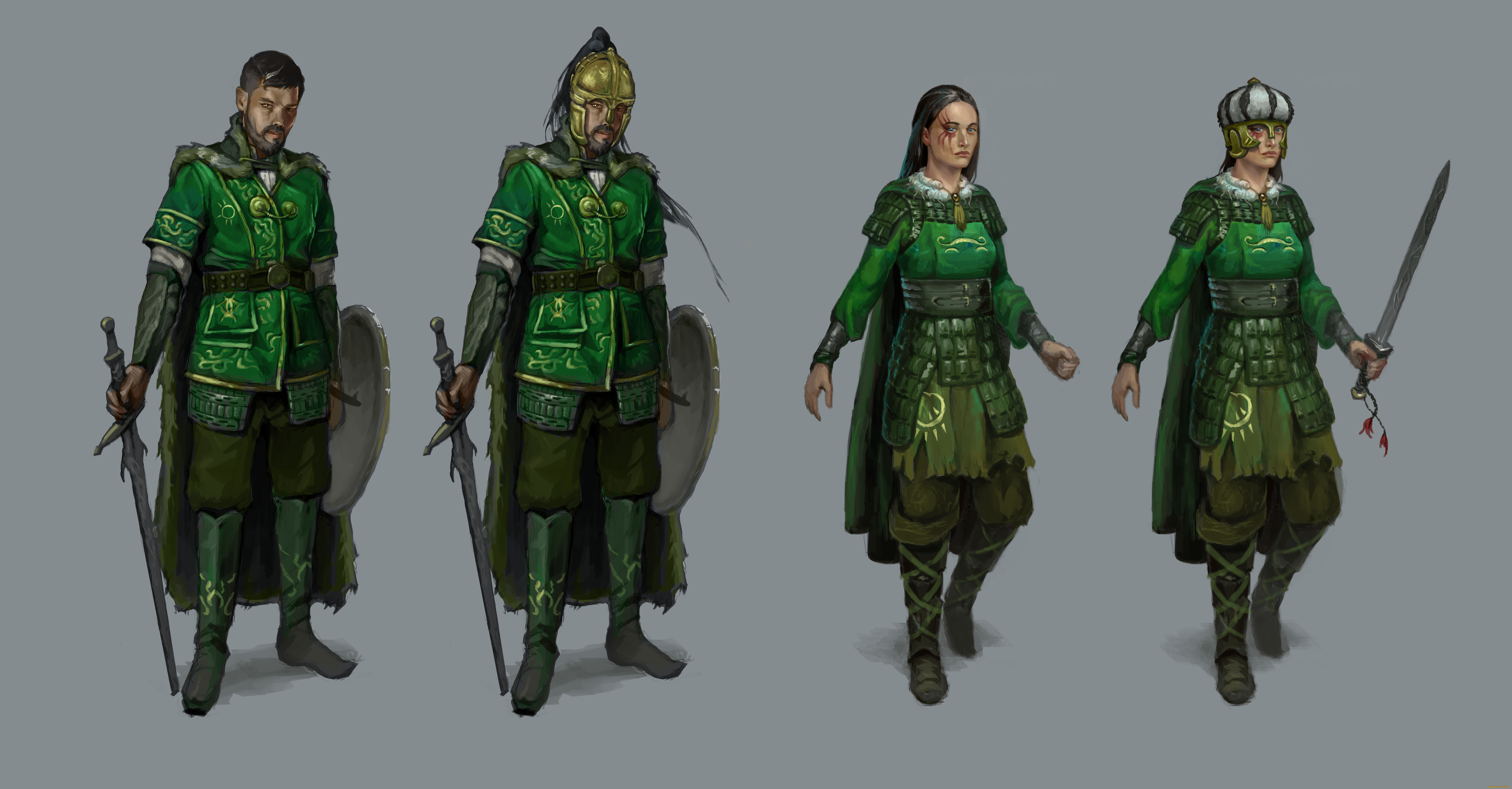 3д, графика, _science, fiction, доспехи, воины