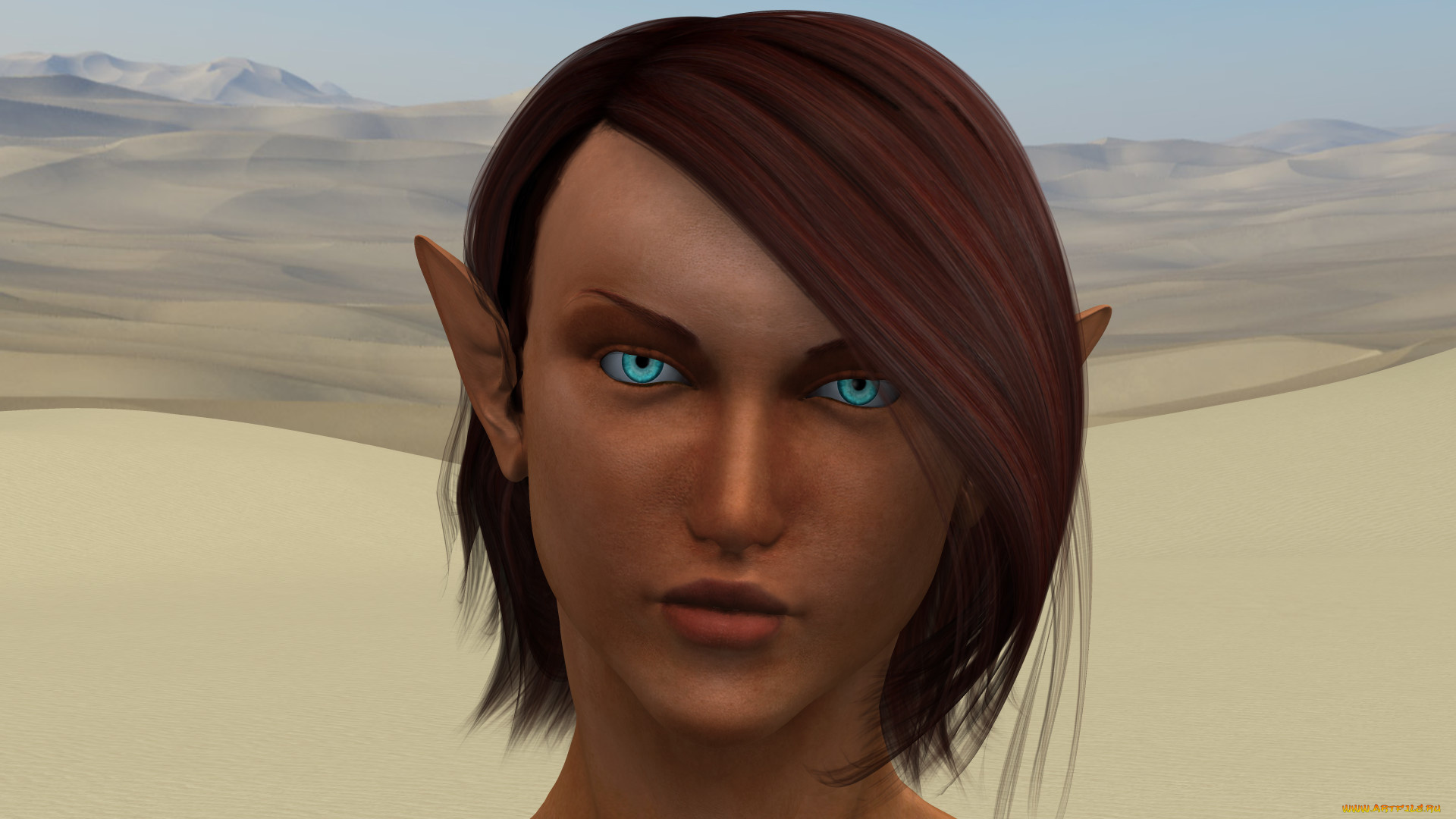 3д, графика, эльфы, , elves, эльфийка, взгляд, фон