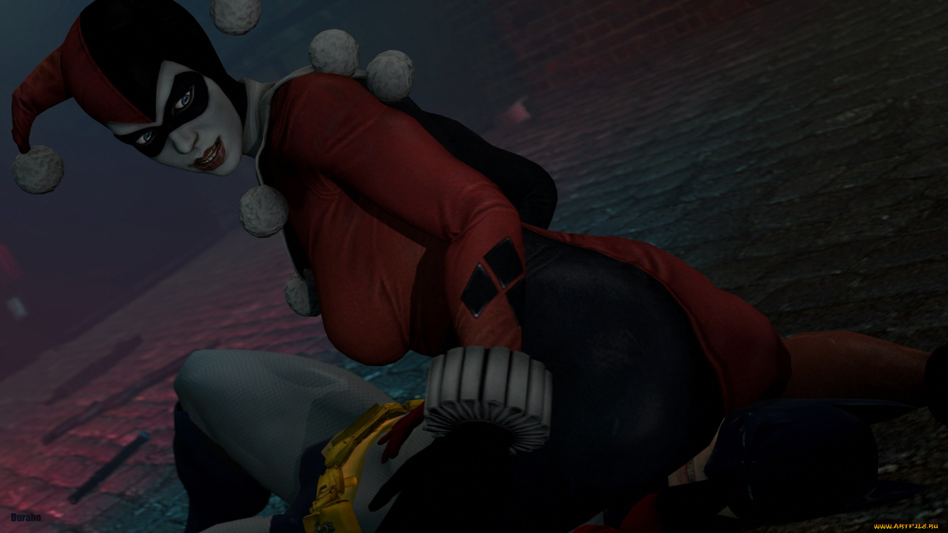 3д, графика, фантазия, , fantasy, девушка, взгляд, фон, harley, quinn