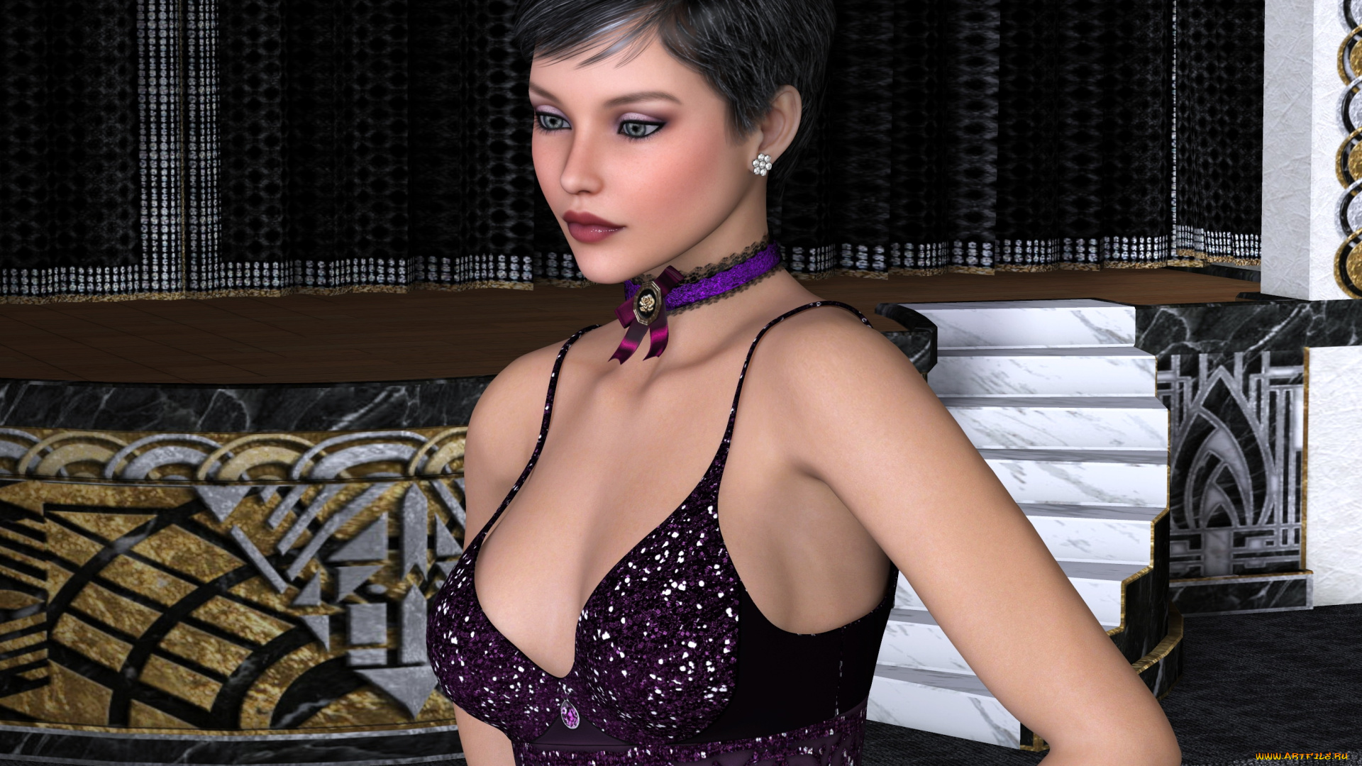 3д, графика, люди, , people, девушка, взгляд, фон