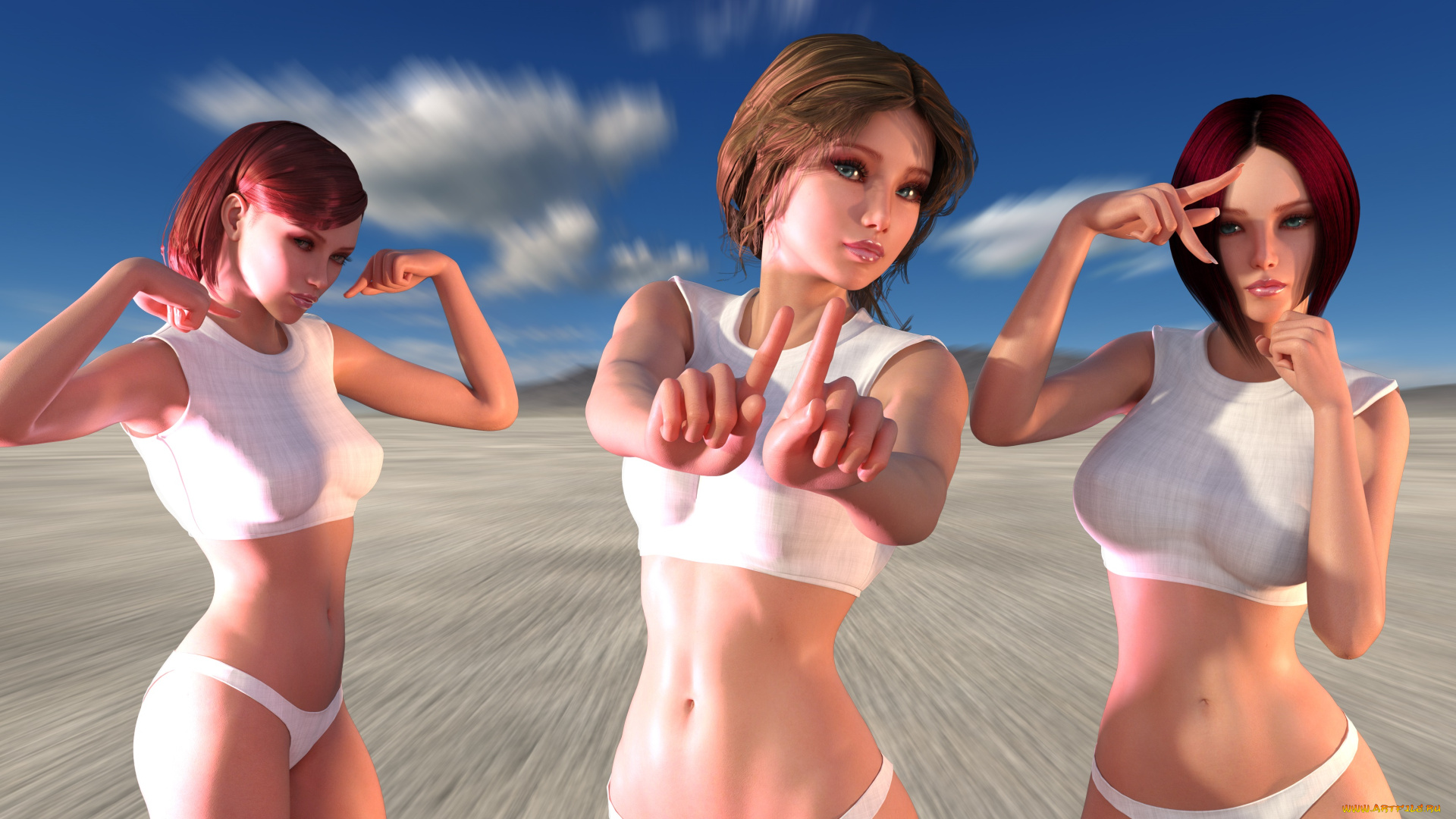 3д, графика, люди, , people, девушки, взгляд, фон