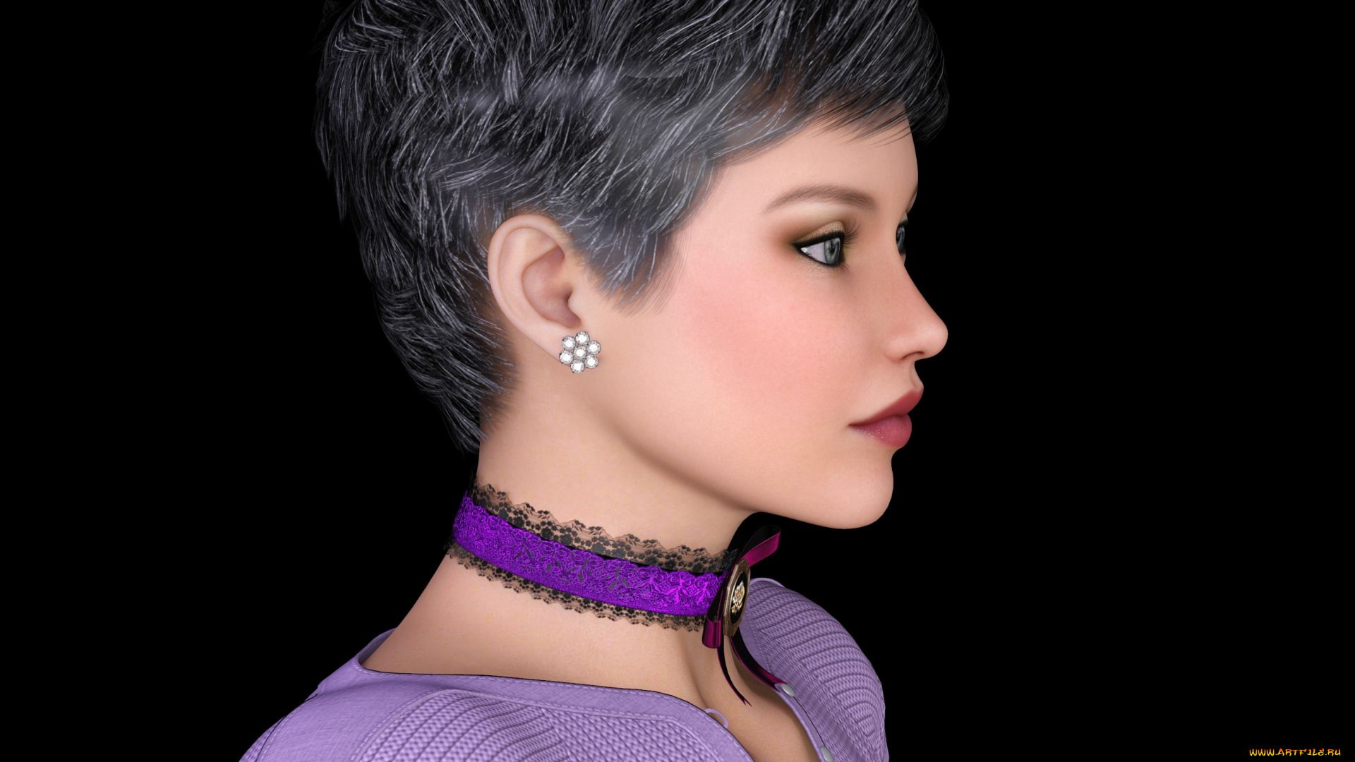 3д, графика, портрет, , portraits, девушка, взгляд, фон