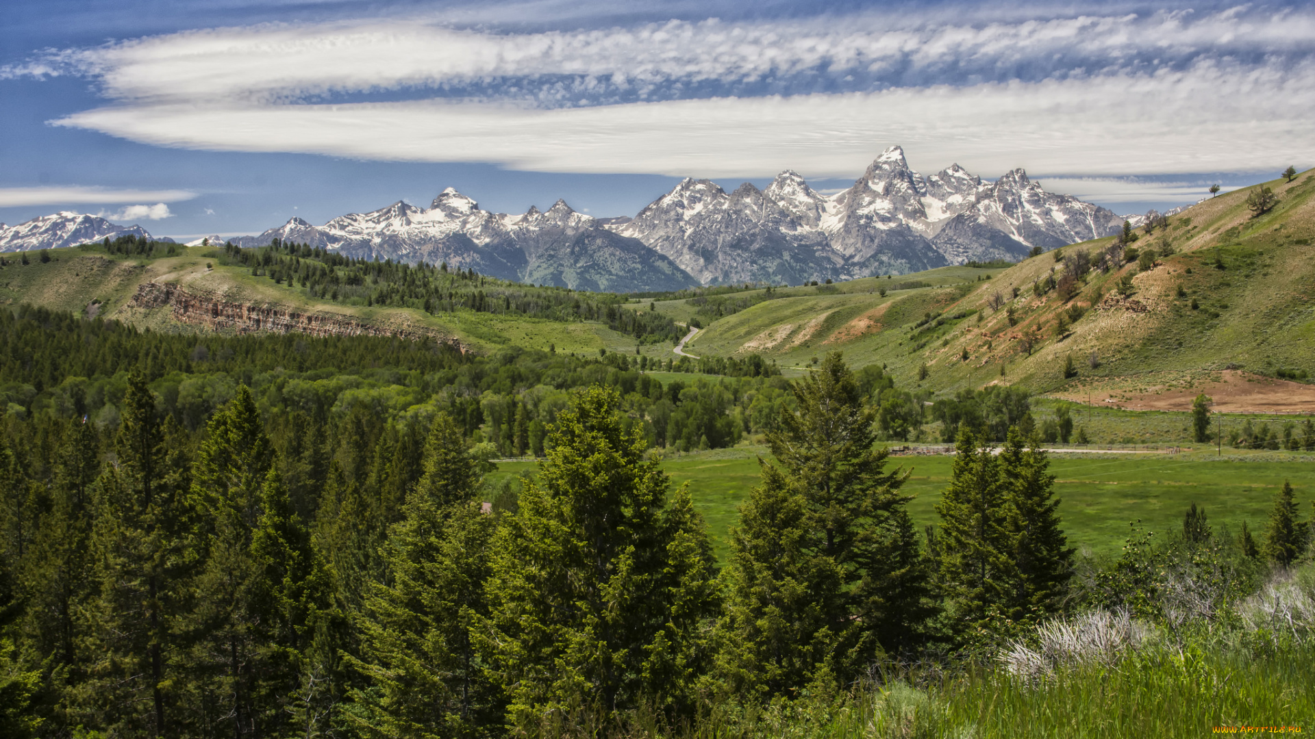 природа, пейзажи, горы, лес, облака