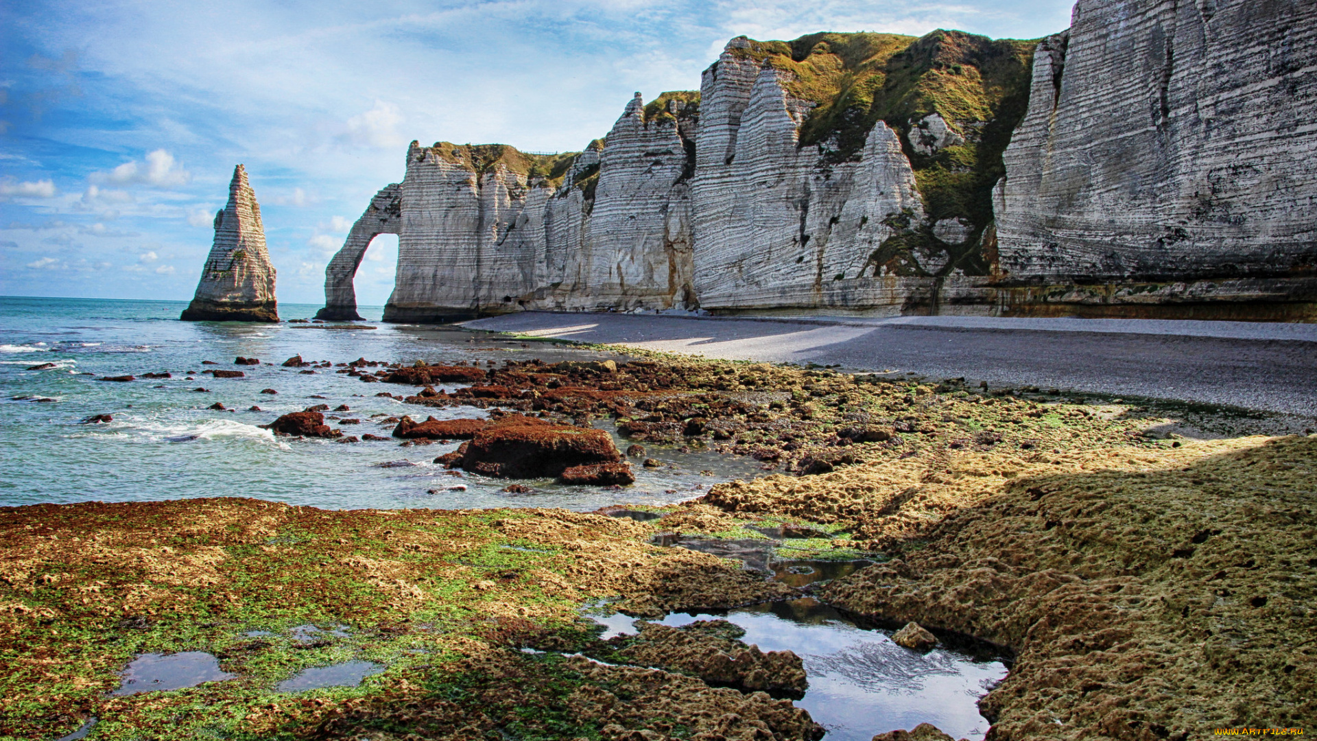 природа, побережье, океан, скалы, пляж